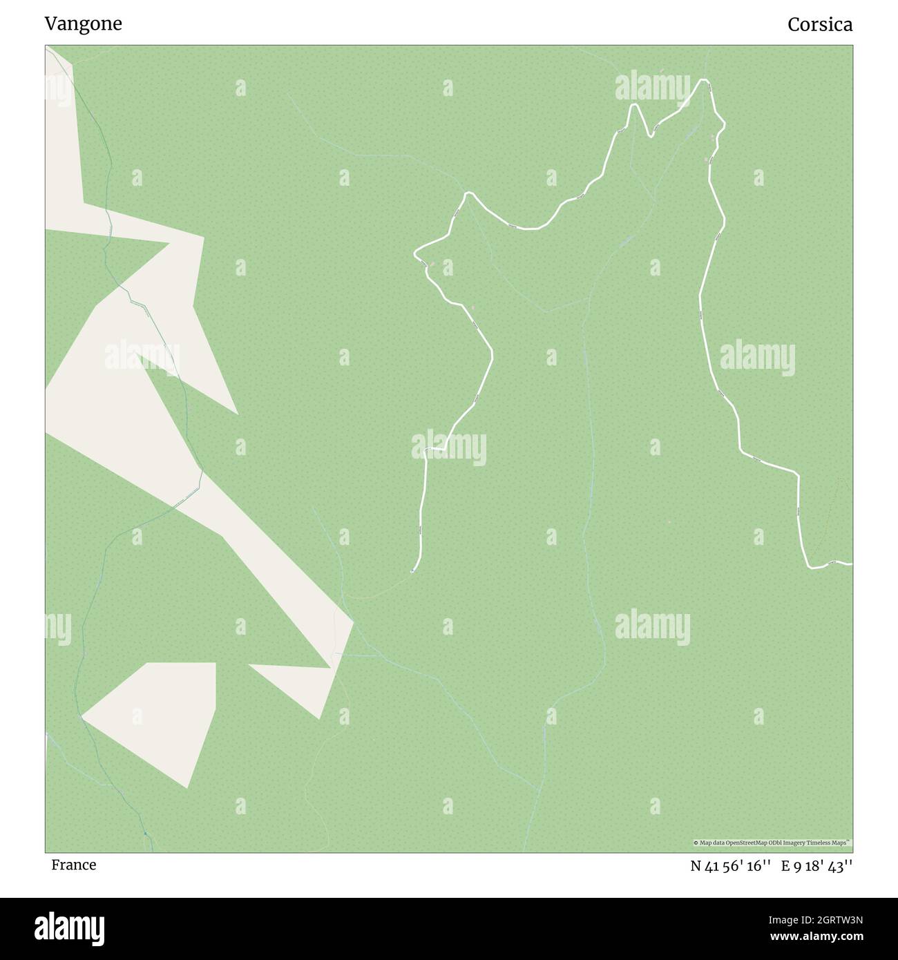 Vangone, , Frankreich, Korsika, N 41 56' 16'', E 9 18' 43'', Karte, Timeless Map veröffentlicht im Jahr 2021. Reisende, Entdecker und Abenteurer wie Florence Nightingale, David Livingstone, Ernest Shackleton, Lewis and Clark und Sherlock Holmes haben sich bei der Planung von Reisen zu den entlegensten Ecken der Welt auf Karten verlassen.Timeless Maps kartiert die meisten Orte auf der Welt und zeigt die Verwirklichung großer Träume Stockfoto