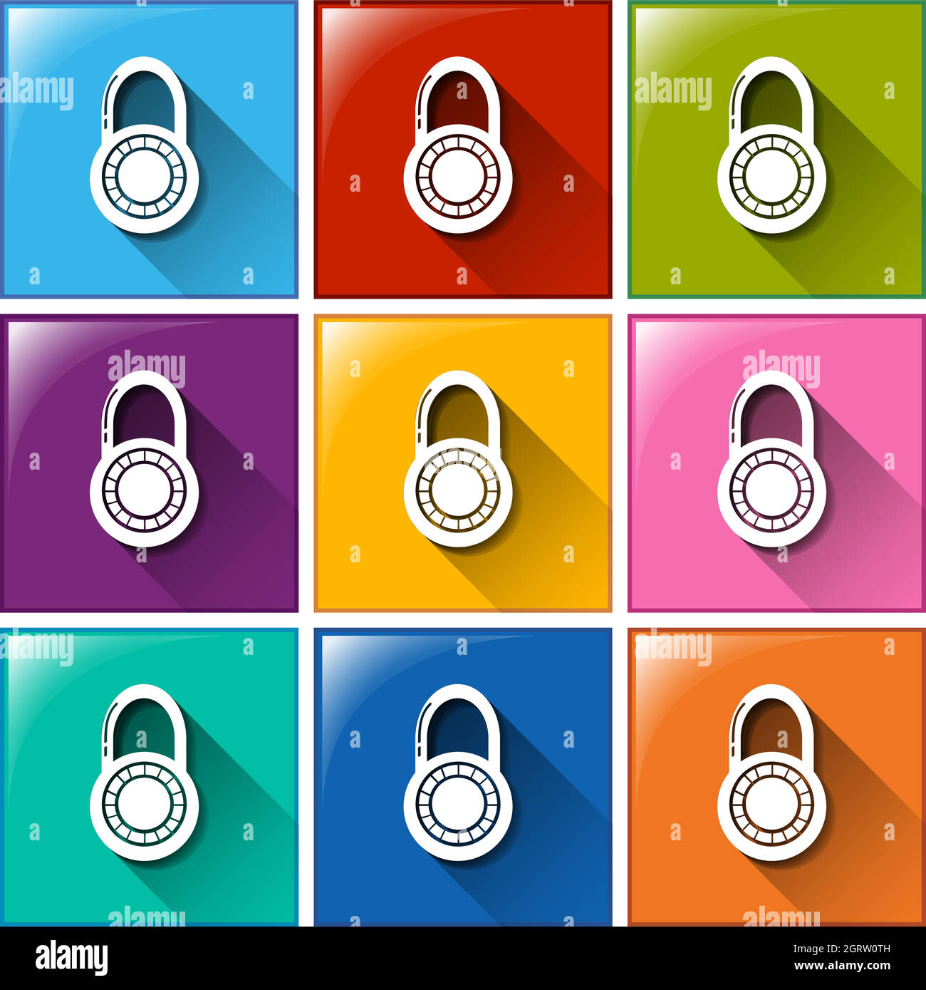 Tasten mit Schlössern Stock Vektor
