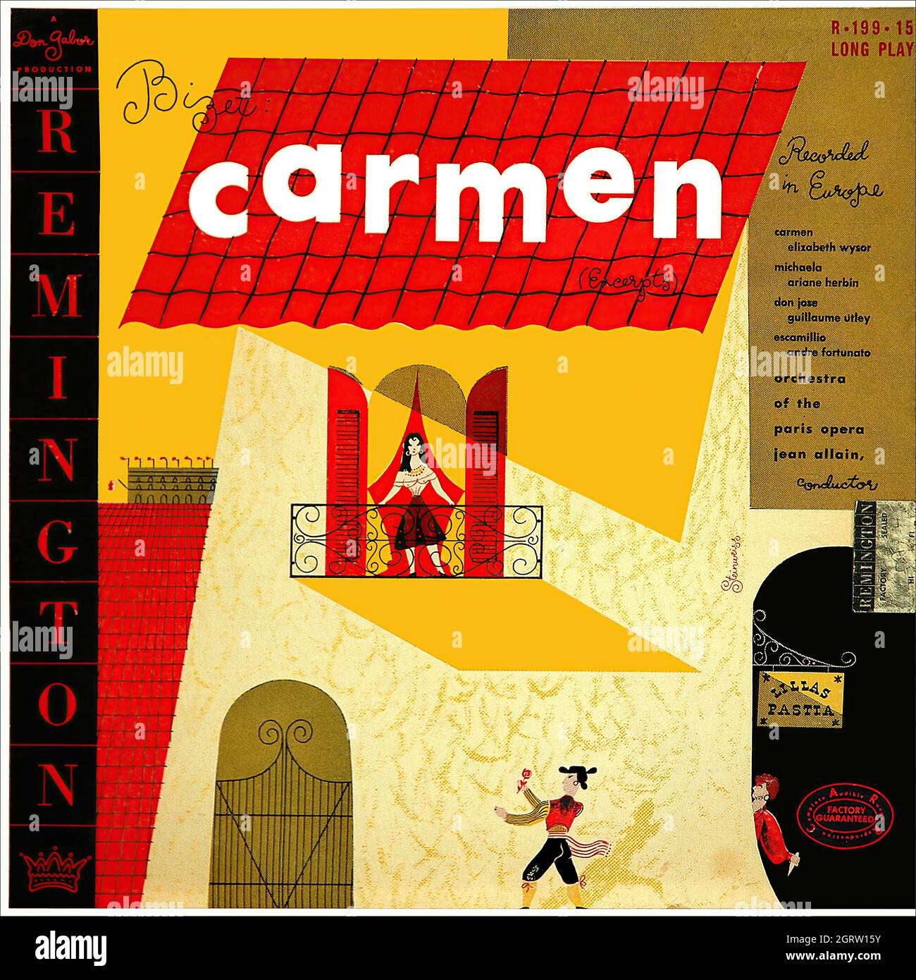 Jean Allain Bizet Carmen Exzerpts 1953 - Vintage Vinyl mit 33 U/min Stockfoto