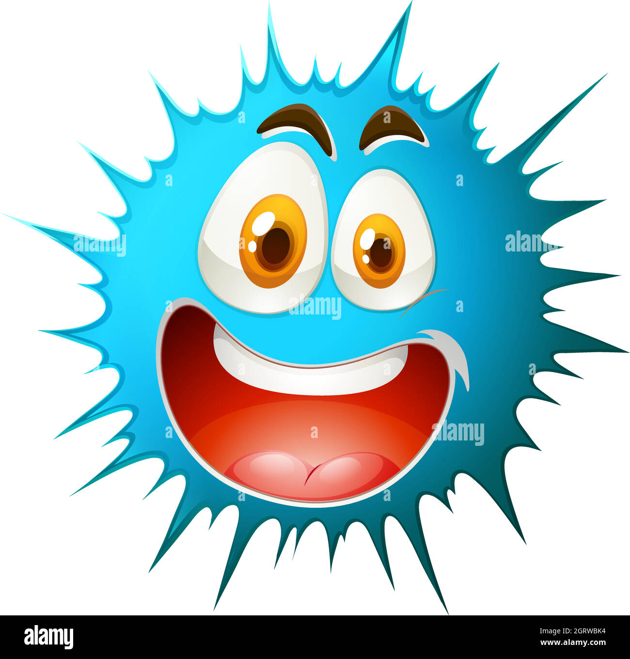 Blauer Splash mit fröhlicher Gesichtsausdruck Stock Vektor Blauer Splash mit fröhlicher Gesichtsausdruck Stock Vektor