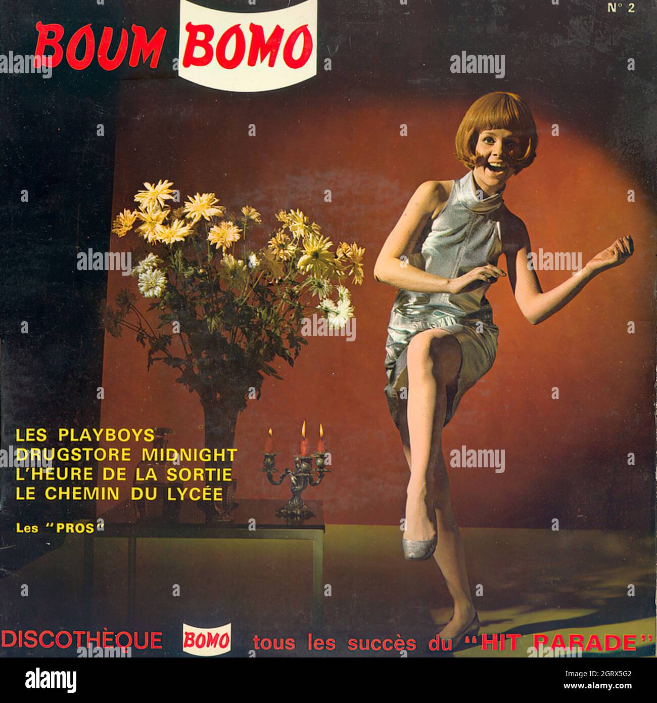 Les Pros - Boum Bomo Nr. 2 EP - Vintage Vinyl Schallplattencover Stockfoto