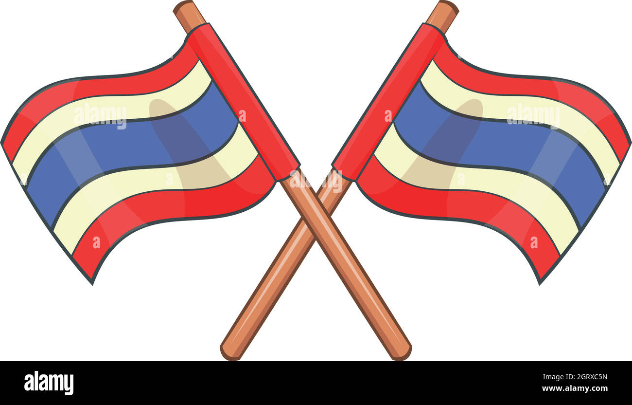 Fahnen von Thailand Symbol, Cartoon Stil Stock Vektor