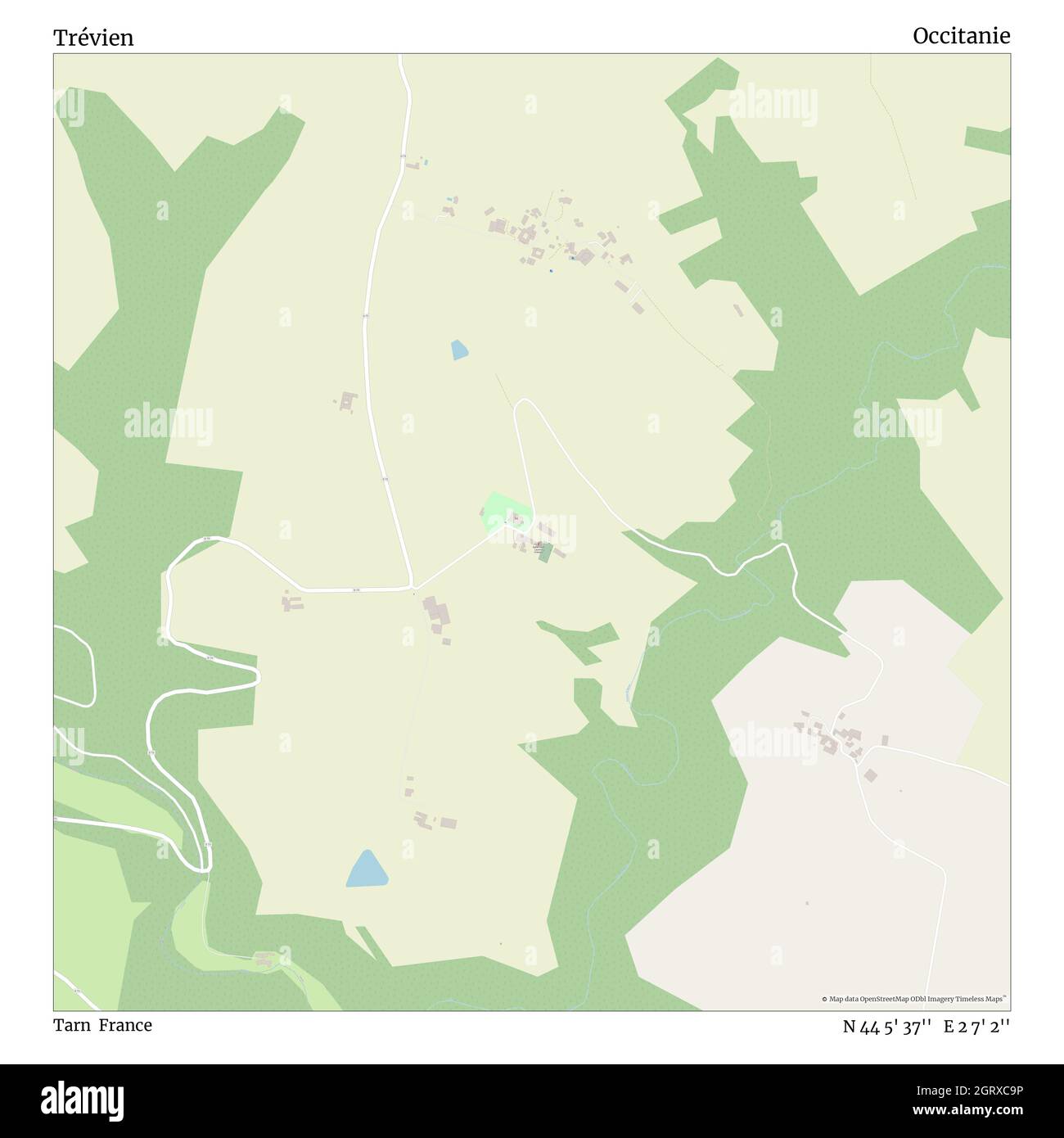 Trévien, Tarn, Frankreich, Ostfrankreich, N 44 5' 37'', E 2 7' 2'', map, Timeless Map veröffentlicht im Jahr 2021. Reisende, Entdecker und Abenteurer wie Florence Nightingale, David Livingstone, Ernest Shackleton, Lewis and Clark und Sherlock Holmes haben sich bei der Planung von Reisen zu den entlegensten Ecken der Welt auf Karten verlassen.Timeless Maps kartiert die meisten Orte auf der Welt und zeigt die Verwirklichung großer Träume Stockfoto