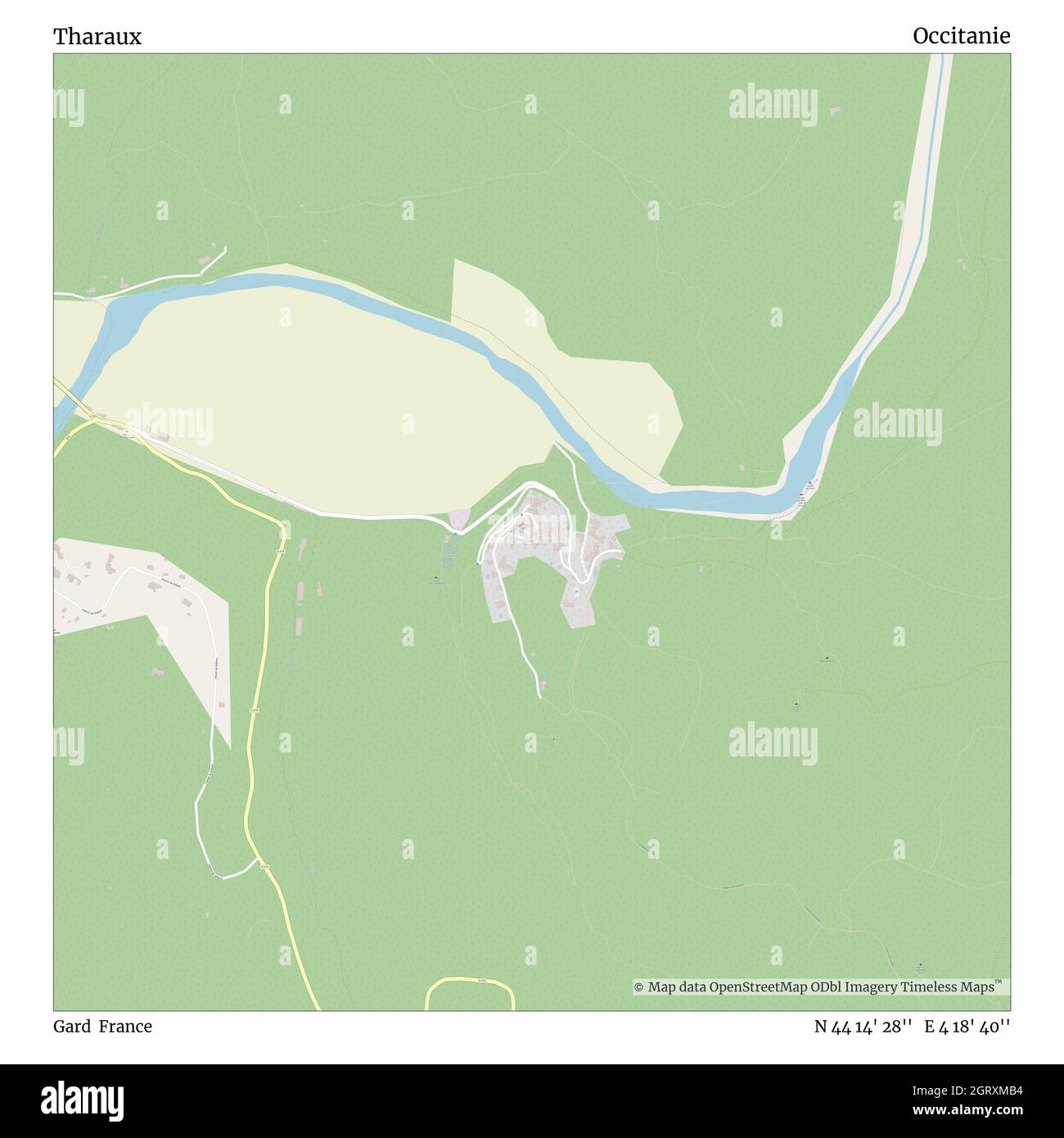 Tharaux, Gard, Frankreich, Osttimor, N 44 14' 28'', E 4 18' 40'', map, Timeless Map veröffentlicht im Jahr 2021. Reisende, Entdecker und Abenteurer wie Florence Nightingale, David Livingstone, Ernest Shackleton, Lewis and Clark und Sherlock Holmes haben sich bei der Planung von Reisen zu den entlegensten Ecken der Welt auf Karten verlassen.Timeless Maps kartiert die meisten Orte auf der Welt und zeigt die Verwirklichung großer Träume Stockfoto