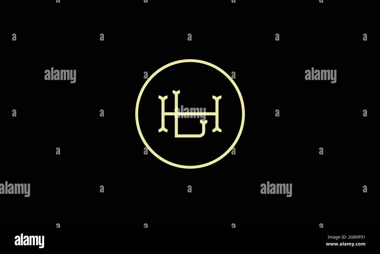 Buchstaben hl Logo-Design mit negativem Platzeffekt für die Illustration Stock Vektor