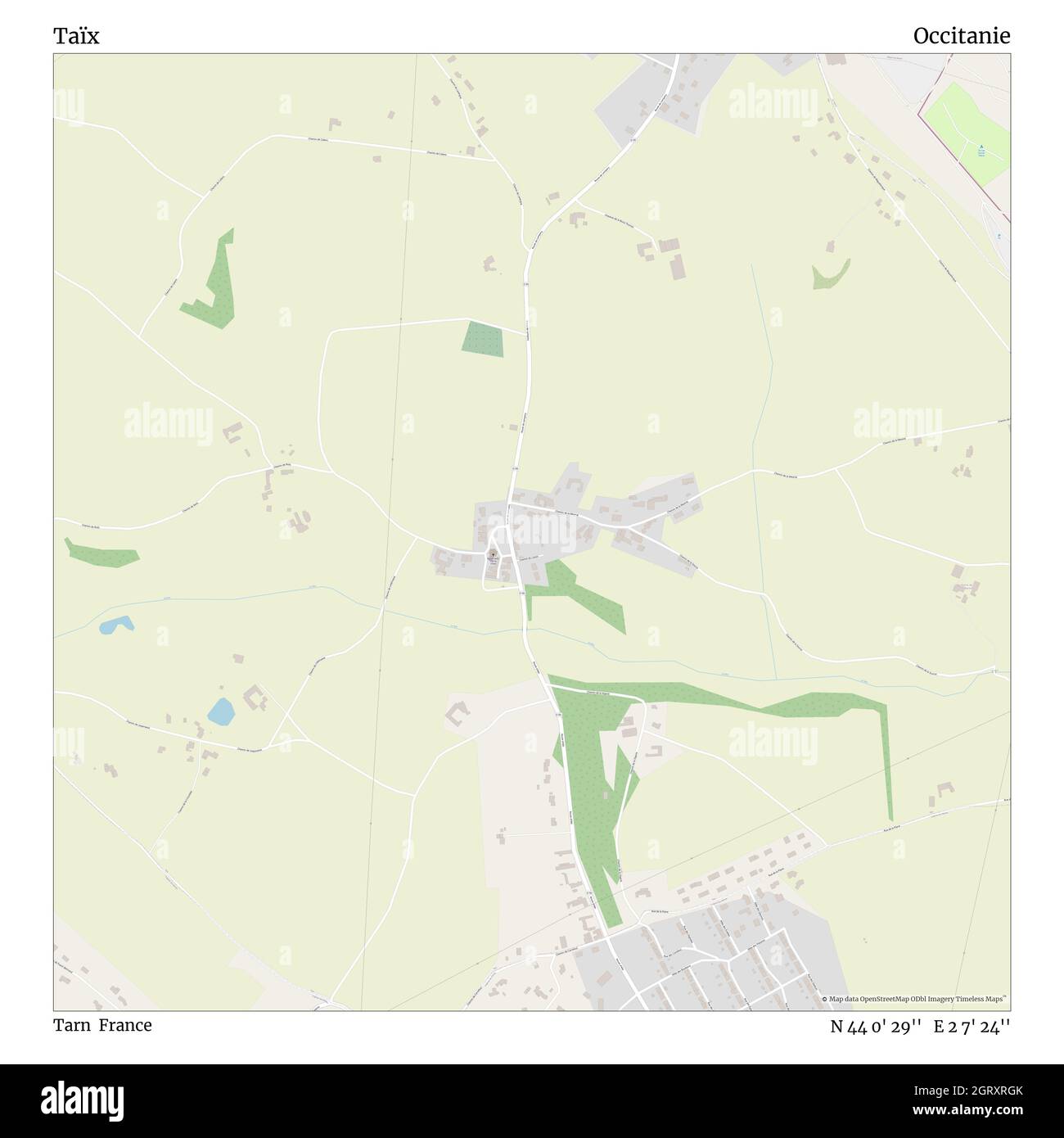 Taïx, Tarn, Frankreich, Uskitanie, N 44 0' 29'', E 2 7' 24'', map, Timeless Map veröffentlicht im Jahr 2021. Reisende, Entdecker und Abenteurer wie Florence Nightingale, David Livingstone, Ernest Shackleton, Lewis and Clark und Sherlock Holmes haben sich bei der Planung von Reisen zu den entlegensten Ecken der Welt auf Karten verlassen.Timeless Maps kartiert die meisten Orte auf der Welt und zeigt die Verwirklichung großer Träume Stockfoto