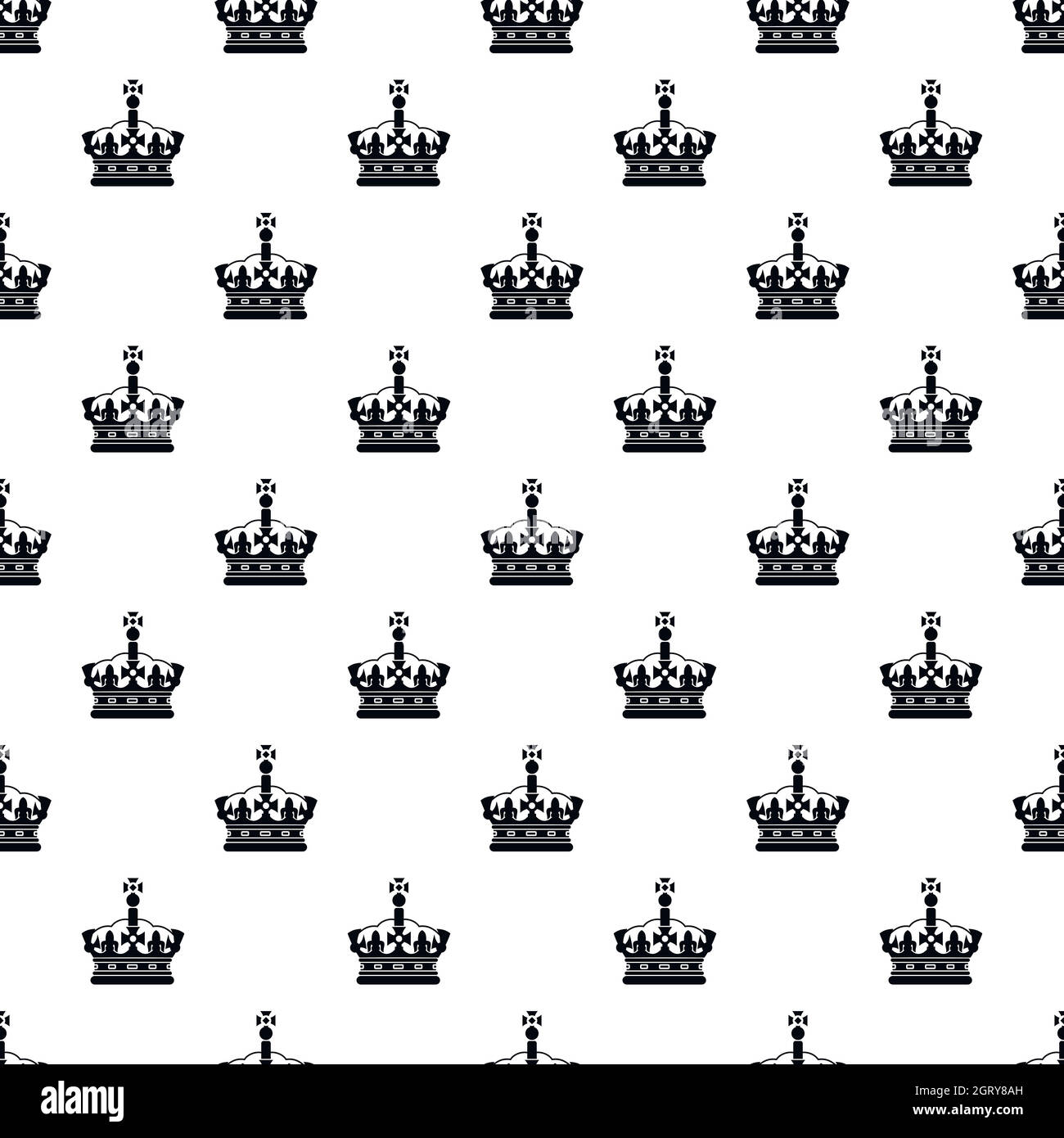 Königliche Krone Muster, einfachen Stil Stock Vektor