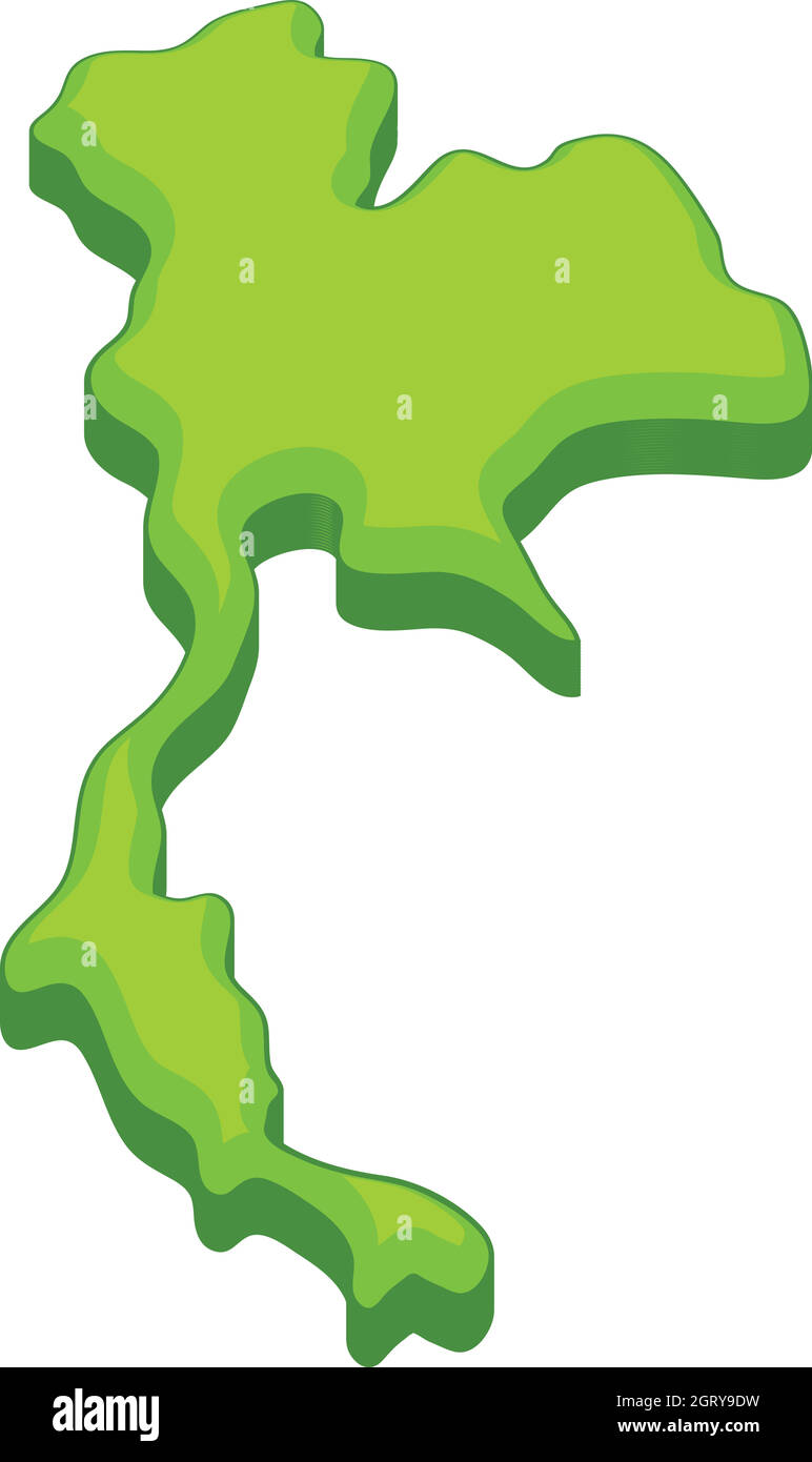 Thailand Karte Symbol, Cartoon Stil Stock Vektor