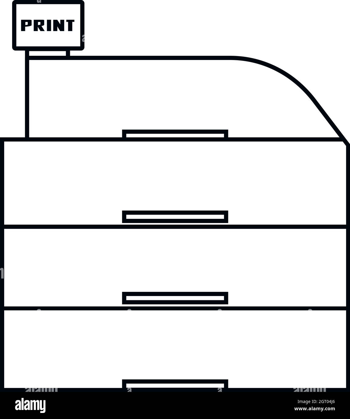 Papierbehälter-Symbol, Umrissstil Stock Vektor