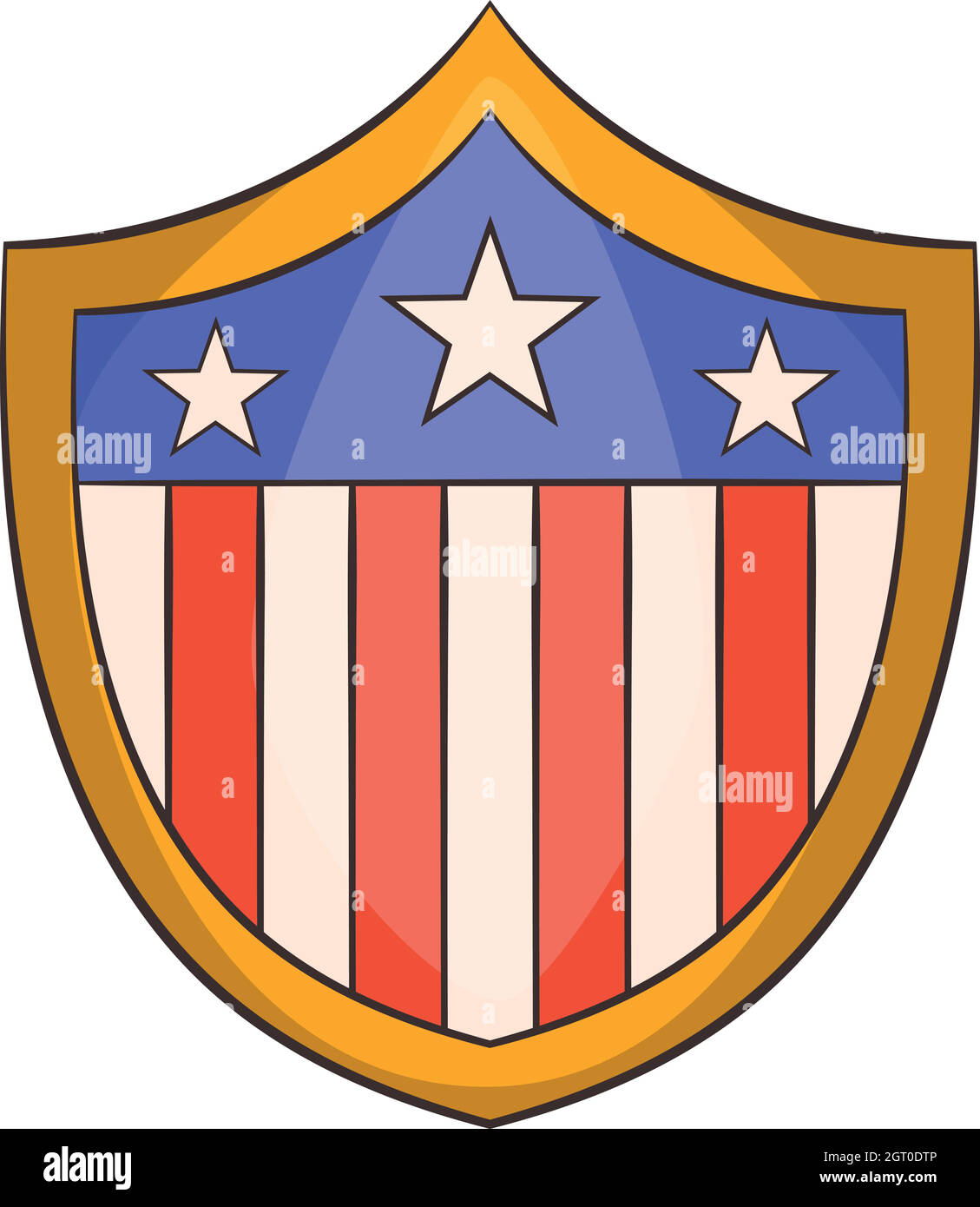 Amerikanische Schildsymbol, Cartoon-Stil Stock Vektor
