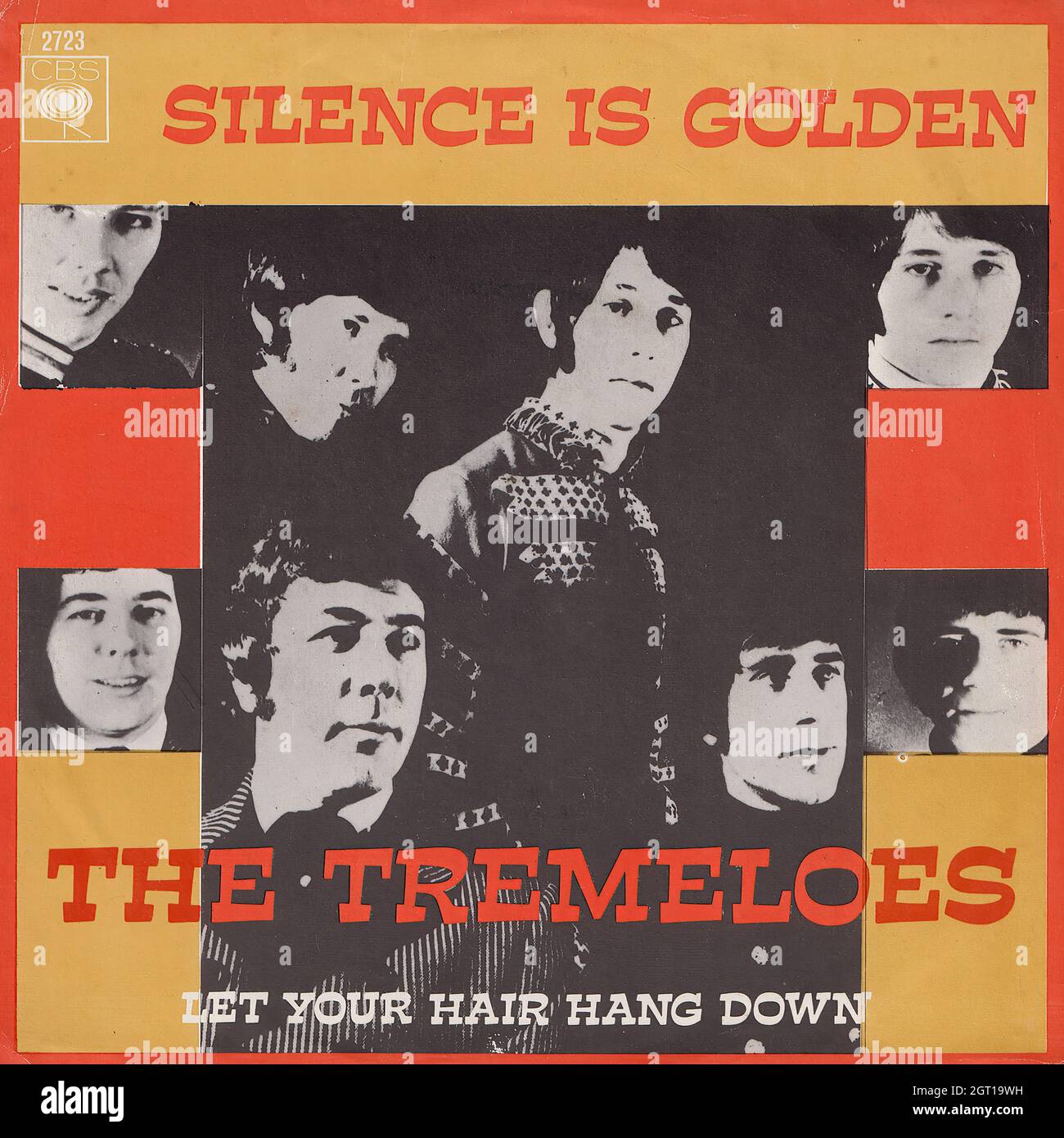 The Tremeloes - Silence is golden - Lass dein Haar hängen 45rpm - Vintage Vinyl Record Cover Stockfoto