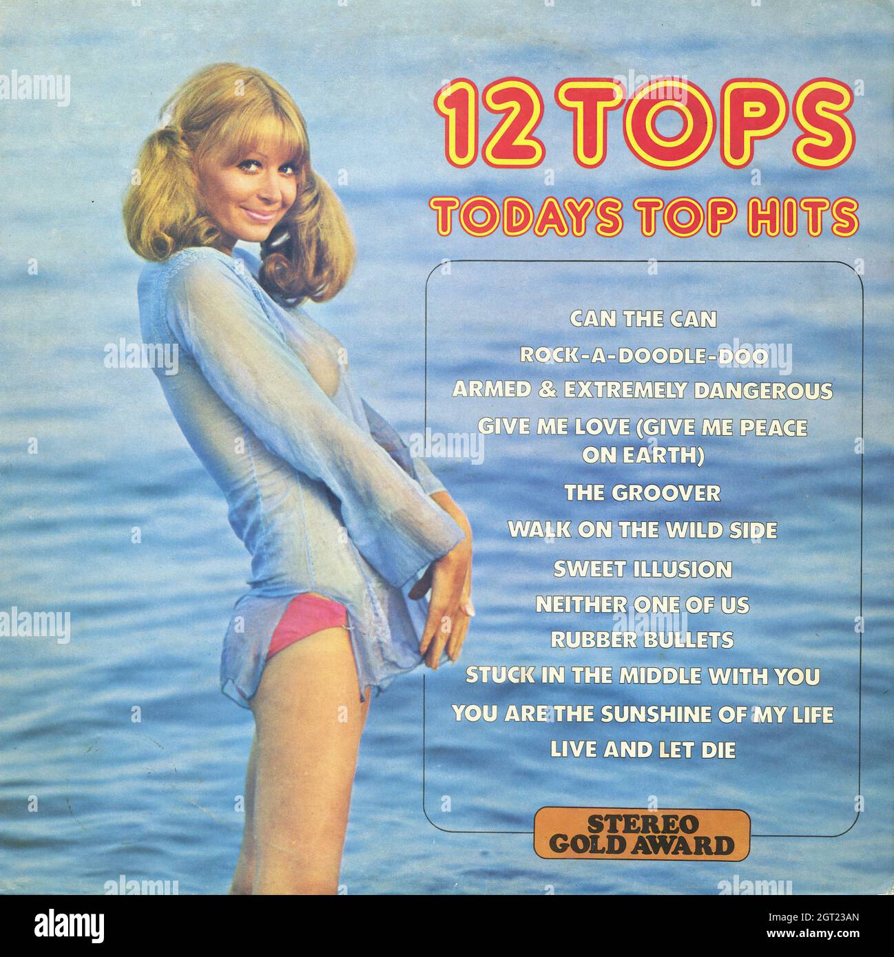 12 Tops - Vintage Musical Vinyl Album Stockfoto