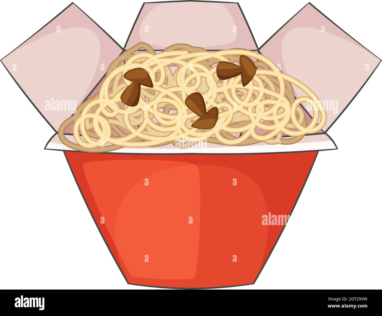 Chinesische Nudeln box Cartoon-Stil-Ikone Stock Vektor