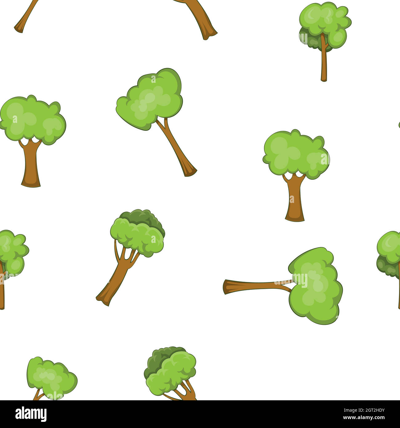Holzpflanzen Muster, Cartoon-Stil Stock Vektor