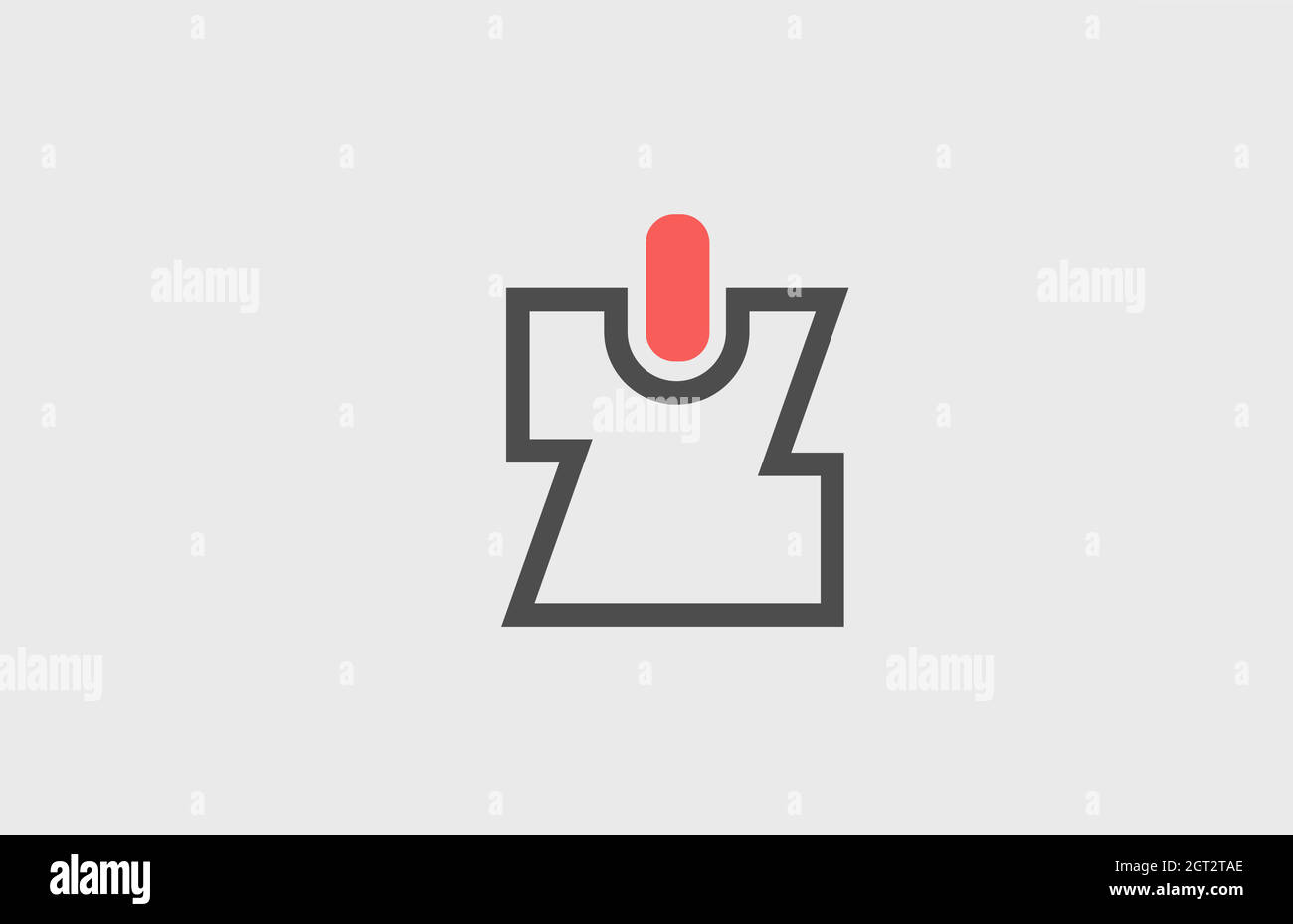 Graues, pinkfarbenes Logo-Symbol mit Z-Buchstaben. Geometrisches Design für Firmenidentität mit Linie Stock Vektor