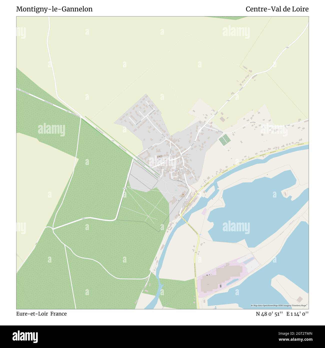 Montigny-le-Gannelon, Eure-et-Loir, Frankreich, Centre-Val de Loire, N 48 0' 51'', E 1 14' 0''', map, Timeless Map veröffentlicht im Jahr 2021. Reisende, Entdecker und Abenteurer wie Florence Nightingale, David Livingstone, Ernest Shackleton, Lewis and Clark und Sherlock Holmes haben sich bei der Planung von Reisen zu den entlegensten Ecken der Welt auf Karten verlassen.Timeless Maps kartiert die meisten Orte auf der Welt und zeigt die Verwirklichung großer Träume Stockfoto