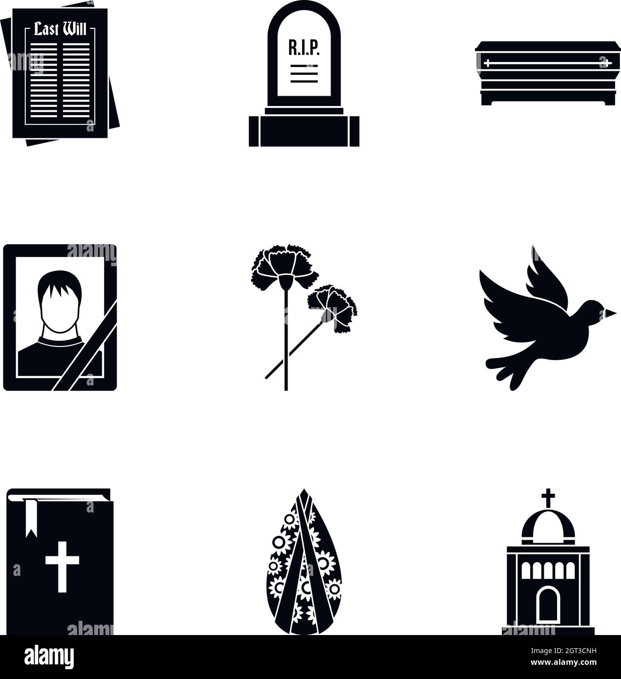 Tod Symbole gesetzt, einfachen Stil Stock Vektor