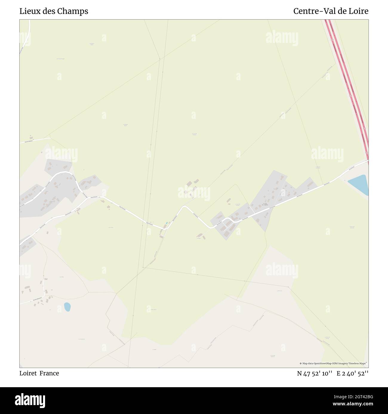 Lieux des Champs, Loiret, Frankreich, Centre-Val de Loire, N 47 52' 10'', E 2 40' 52'', map, Timeless Map veröffentlicht im Jahr 2021. Reisende, Entdecker und Abenteurer wie Florence Nightingale, David Livingstone, Ernest Shackleton, Lewis and Clark und Sherlock Holmes haben sich bei der Planung von Reisen zu den entlegensten Ecken der Welt auf Karten verlassen.Timeless Maps kartiert die meisten Orte auf der Welt und zeigt die Verwirklichung großer Träume Stockfoto