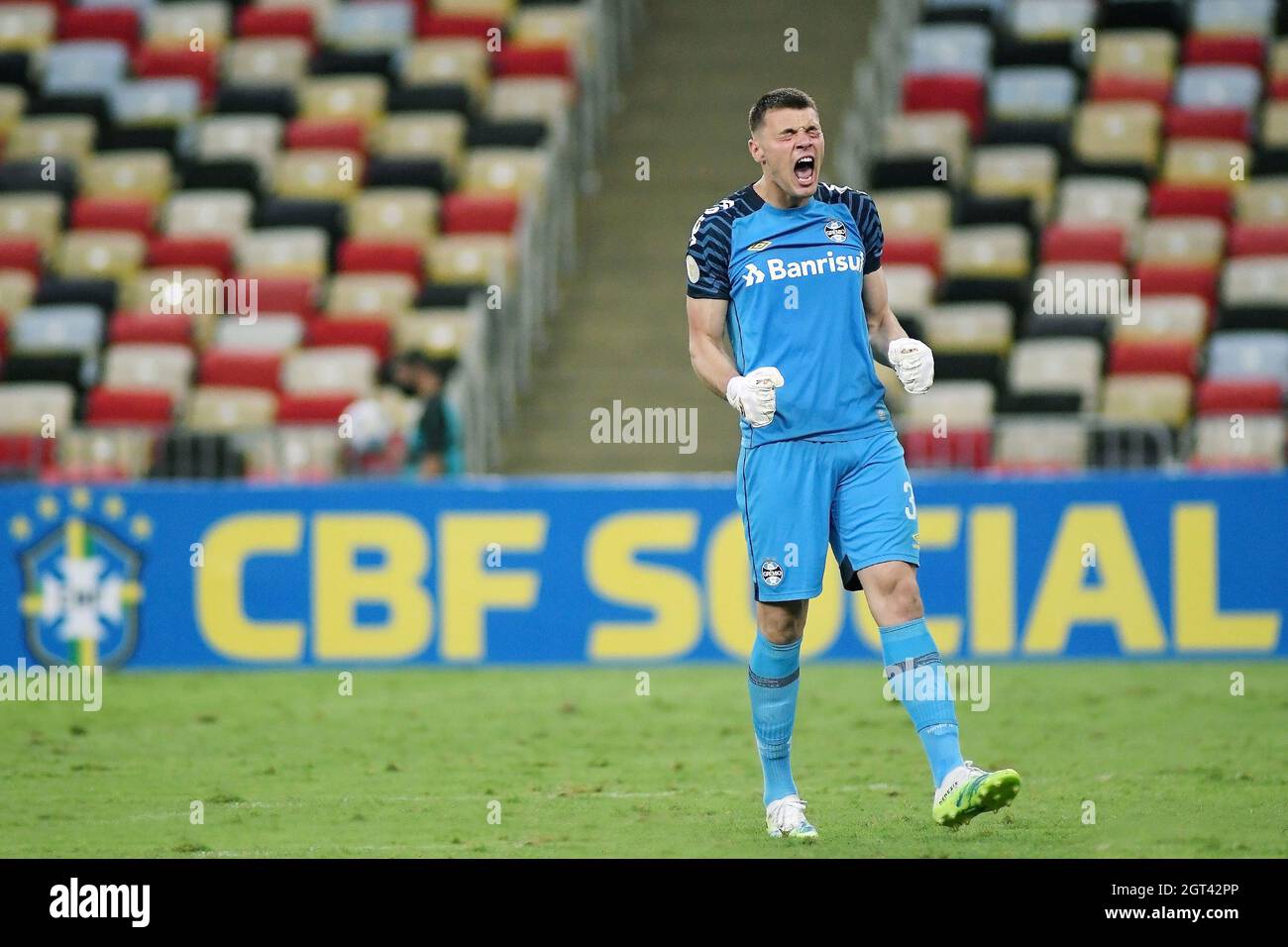 Rio de Janeiro, Brasilien, 19. September 2021. Fußballtorwart Gabriel Chapecó von Grêmio während des Spiels Flamengo x Grêmio für den brasilianischen Championsh Stockfoto