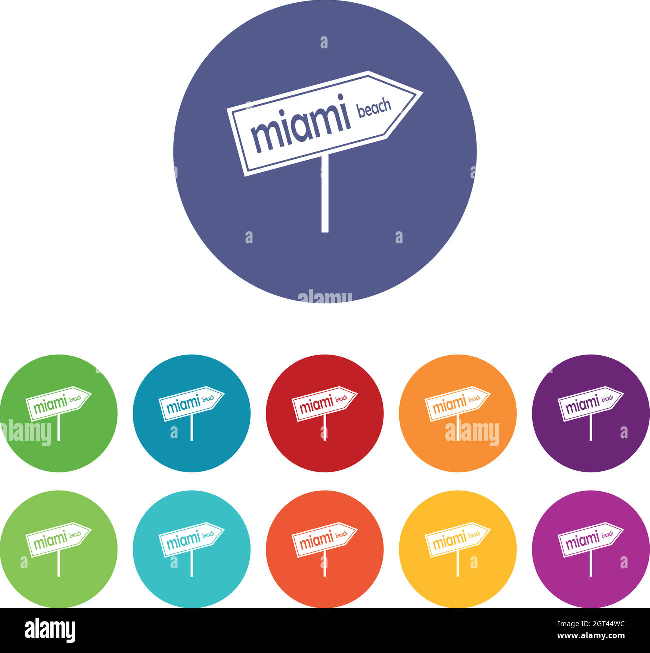 Symbole für Pfeil-nach-Pfeil-Symbole in Miami Stock Vektor
