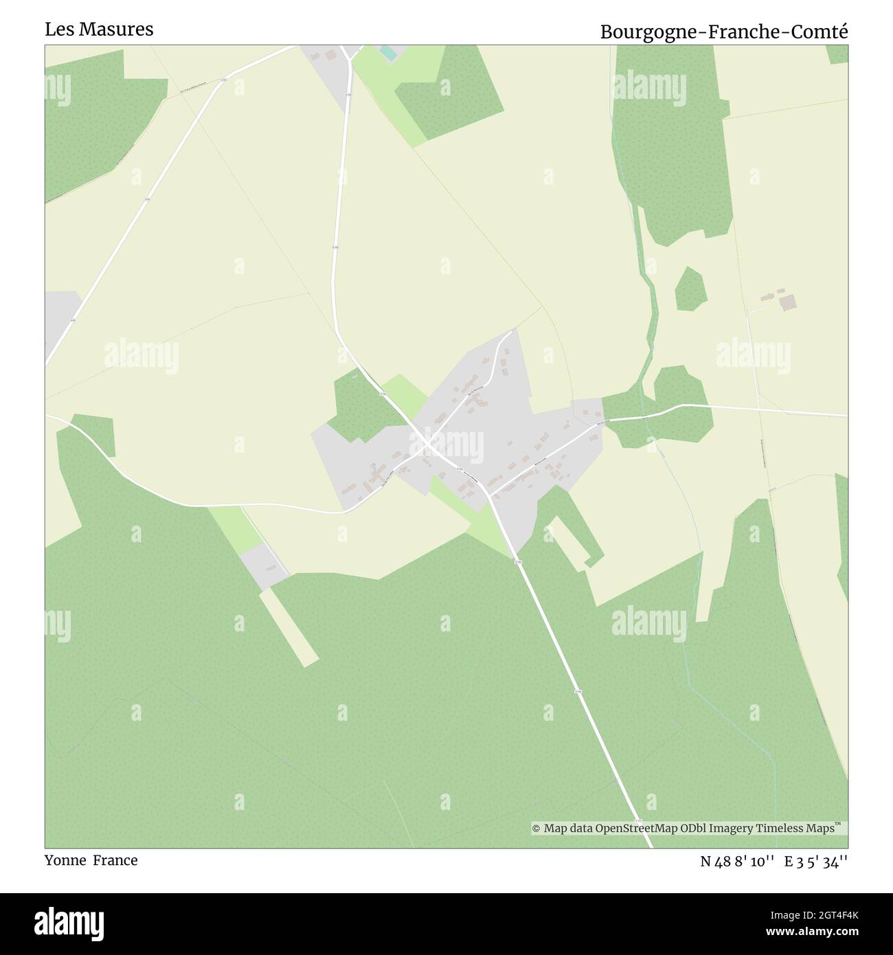 Les Masures, Yonne, Frankreich, Bourgogne-Franche-Comté, N 48 8' 10'', E 3 5' 34'', map, Timeless Map veröffentlicht im Jahr 2021. Reisende, Entdecker und Abenteurer wie Florence Nightingale, David Livingstone, Ernest Shackleton, Lewis and Clark und Sherlock Holmes haben sich bei der Planung von Reisen zu den entlegensten Ecken der Welt auf Karten verlassen.Timeless Maps kartiert die meisten Orte auf der Welt und zeigt die Verwirklichung großer Träume Stockfoto