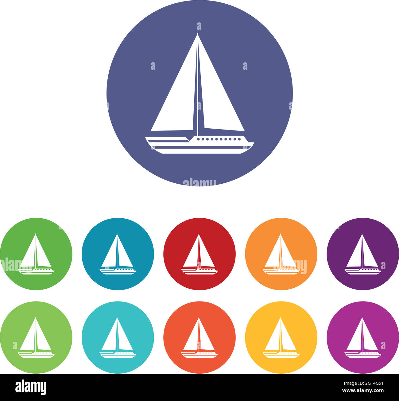 Seejacht-Set-Symbole Stock Vektor