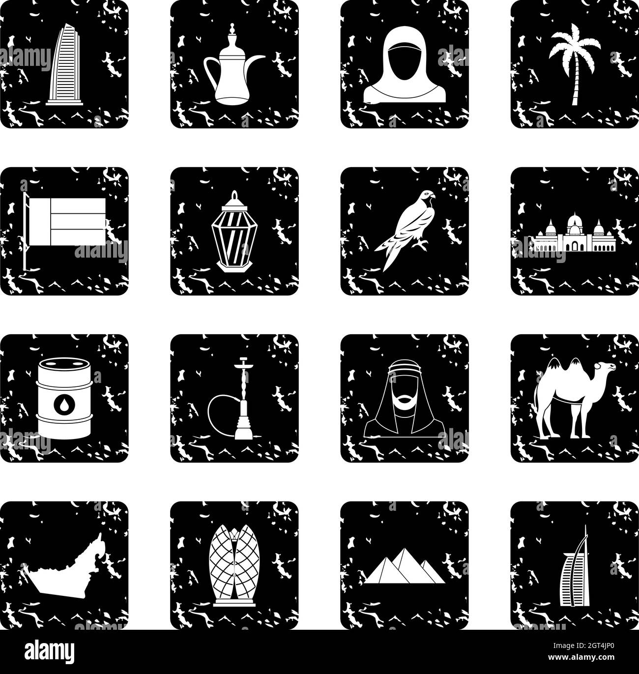 Vereinigte Arabische Emirate Reisen Icons set Stock Vektor