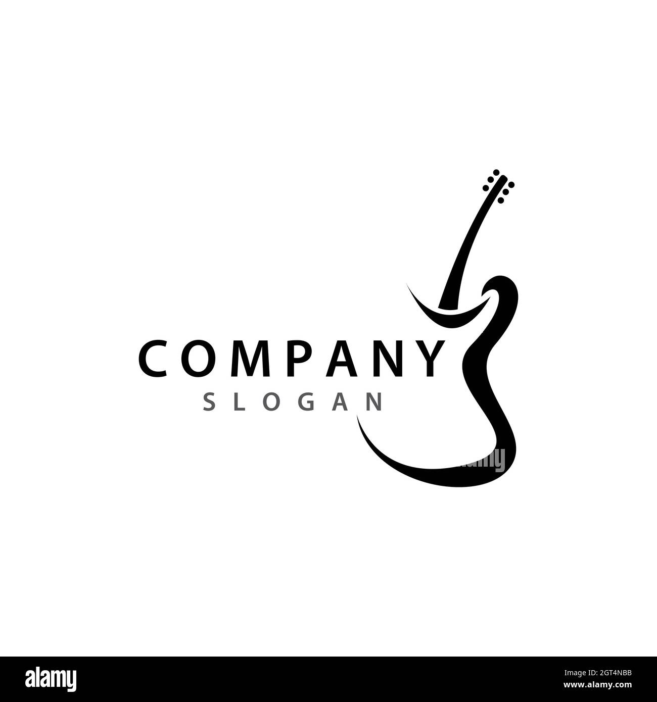 Gitarre Logo Vorlage Vektor Symbol Design Stockfoto