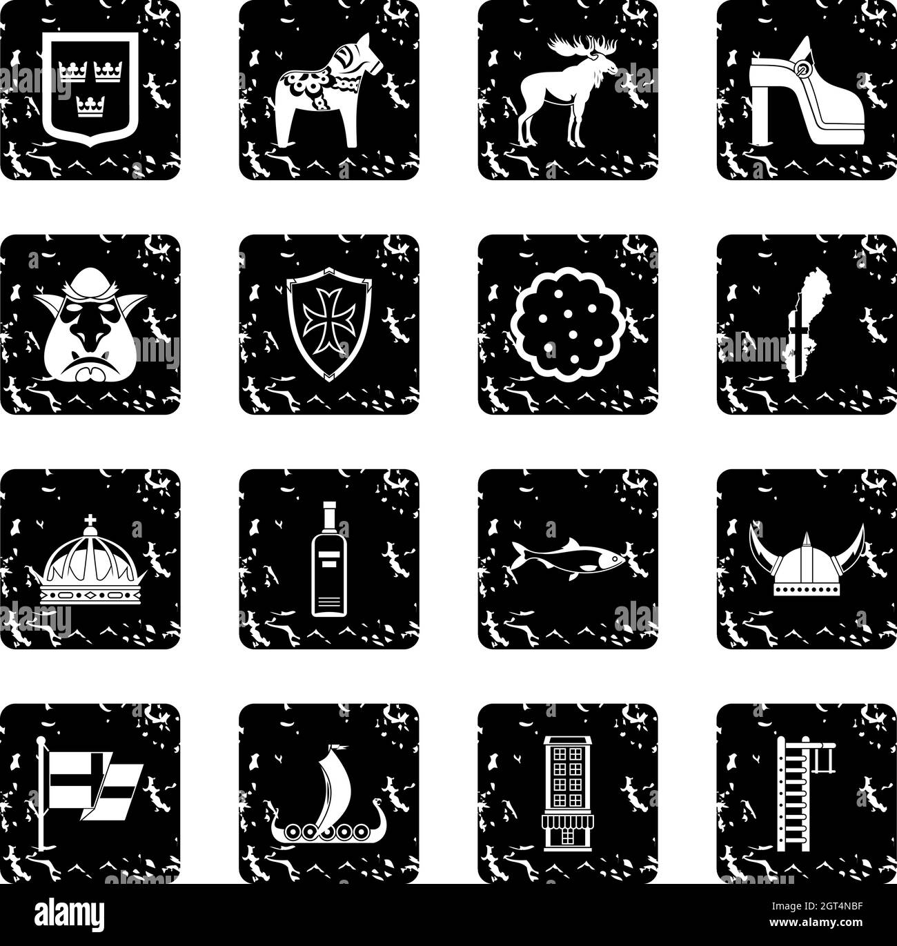 Schweden-Reise-Ikonen-set Stock Vektor