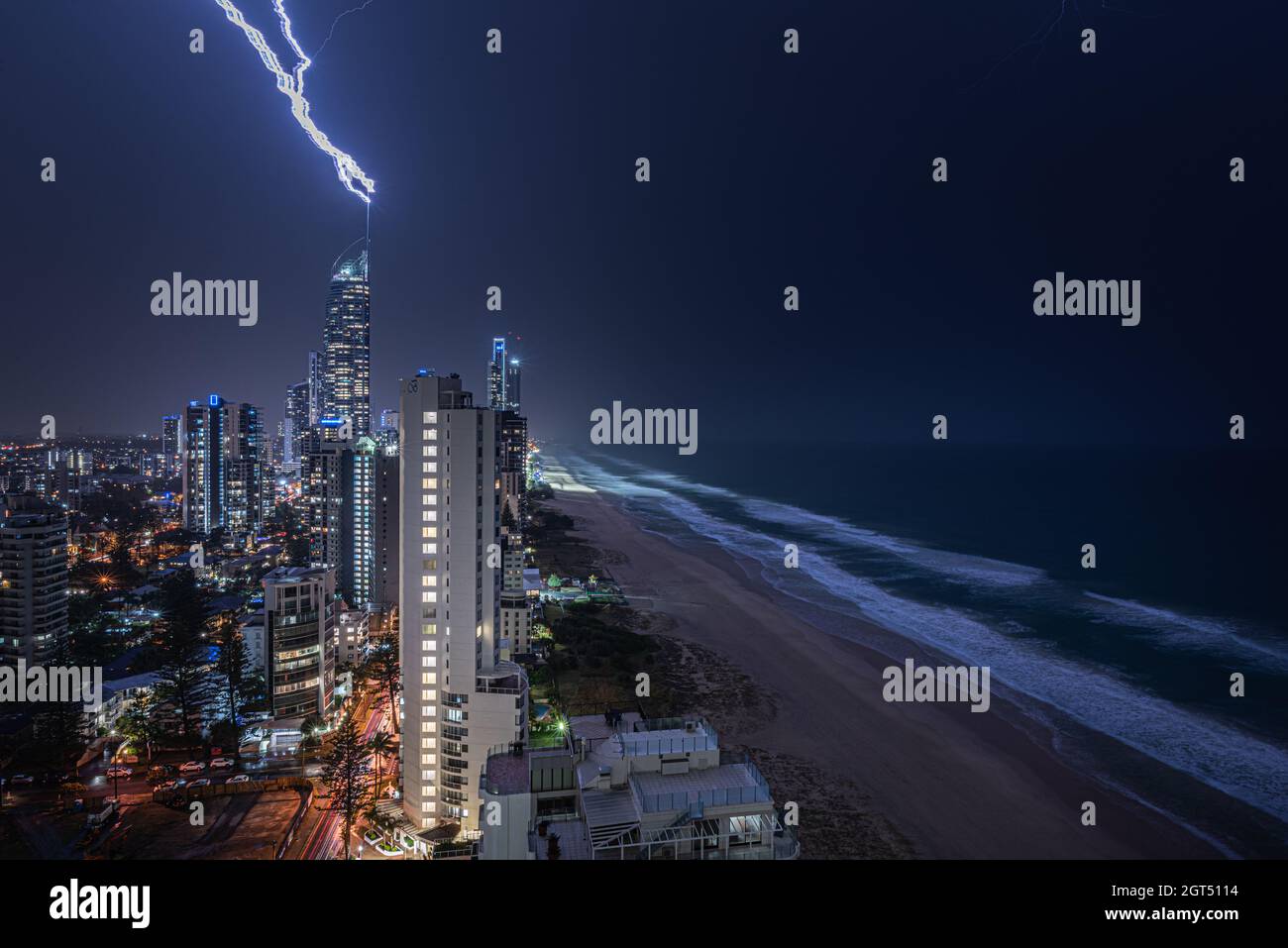 Elektrischer Sturm an der Gold Coast Australia Stockfoto