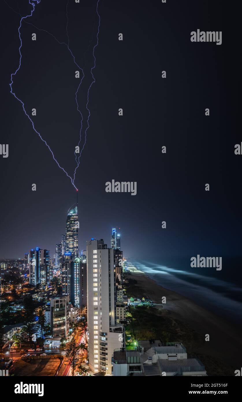 Elektrischer Sturm an der Gold Coast Australia Stockfoto