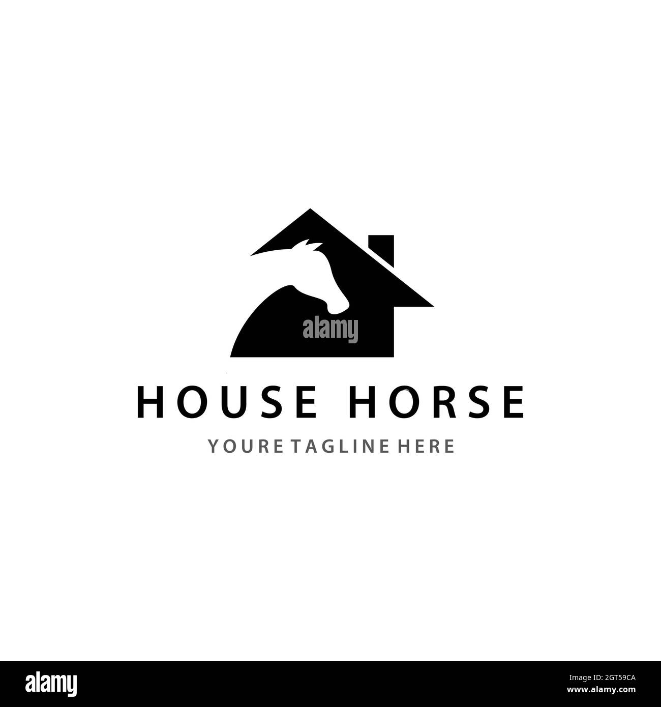 Haus Pferd Logo Vorlage Vektor Symbol Design Stockfoto