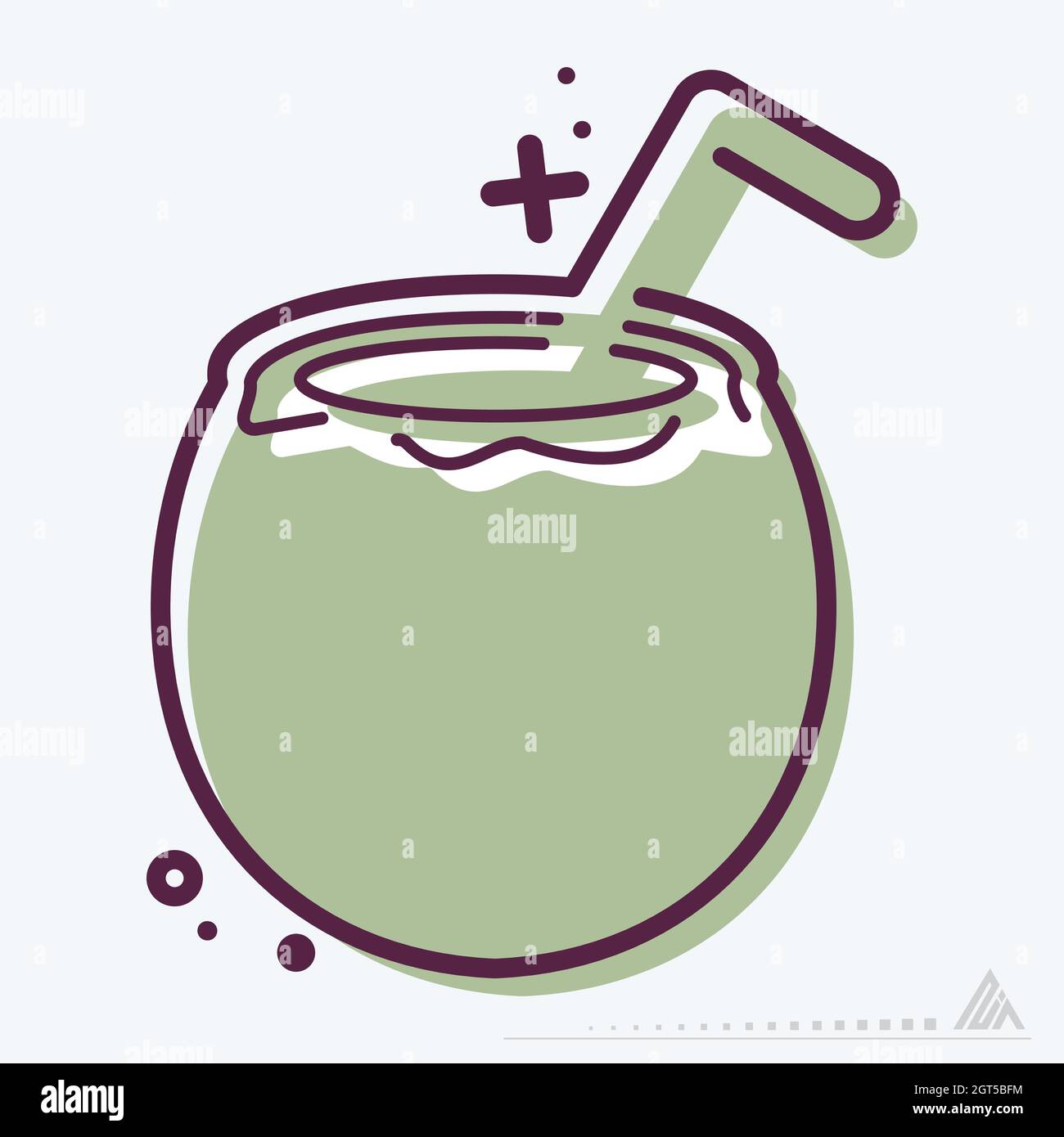 Icon Coconut - MBE Syle - einfache Illustration, editierbare Kontur, Design Template Vektor, gut für Drucke, Poster, Werbung, Ankündigungen, Info Stock Vektor