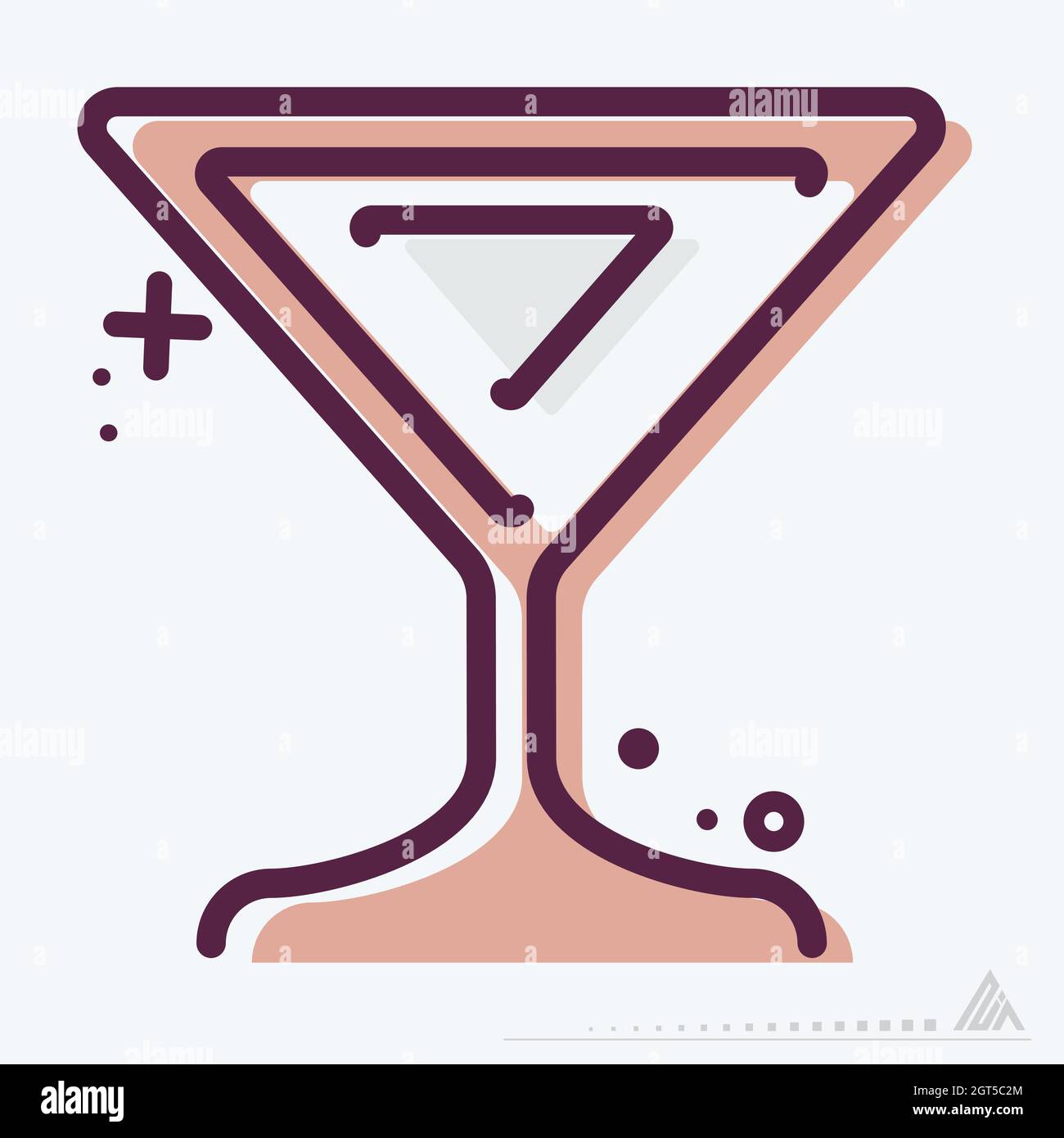 Icon Cocktail - MBE Syle - einfache Illustration, editierbarer Strich, Design Template Vektor, gut für Drucke, Poster, Werbung, Ankündigungen, Info Stock Vektor