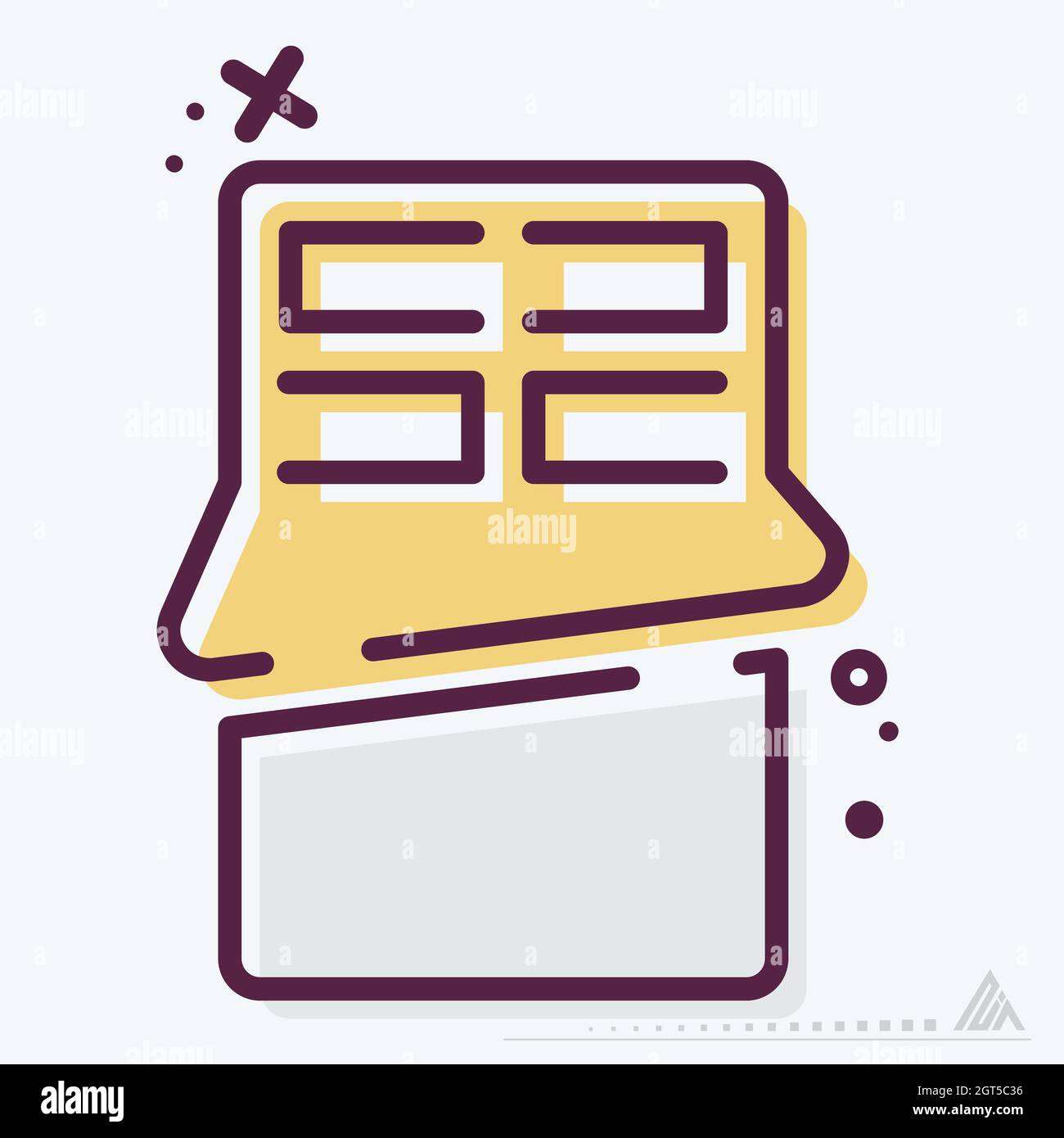 Icon Chocolate - MBE Syle - einfache Illustration, editierbarer Strich, Design Template Vektor, gut für Drucke, Poster, Werbung, Ankündigungen, inf Stock Vektor