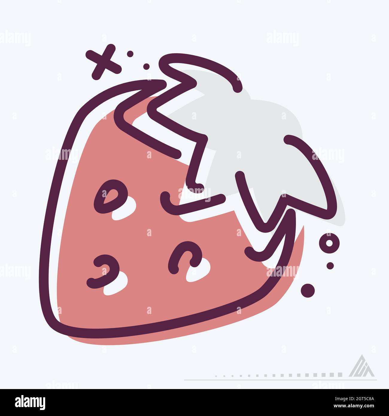 Icon Erdbeeren - MBE Syle - einfache Illustration, editierbare Kontur, Design Template Vektor, gut für Drucke, Poster, Werbung, Ankündigungen, Stock Vektor