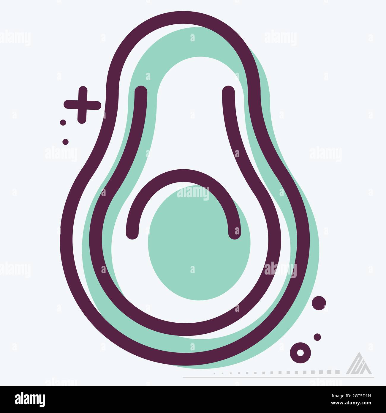 Icon Avocado - MBE Syle - einfache Illustration, editierbare Kontur, Design Template Vektor, gut für Drucke, Poster, Werbung, Ankündigungen, Info Stock Vektor