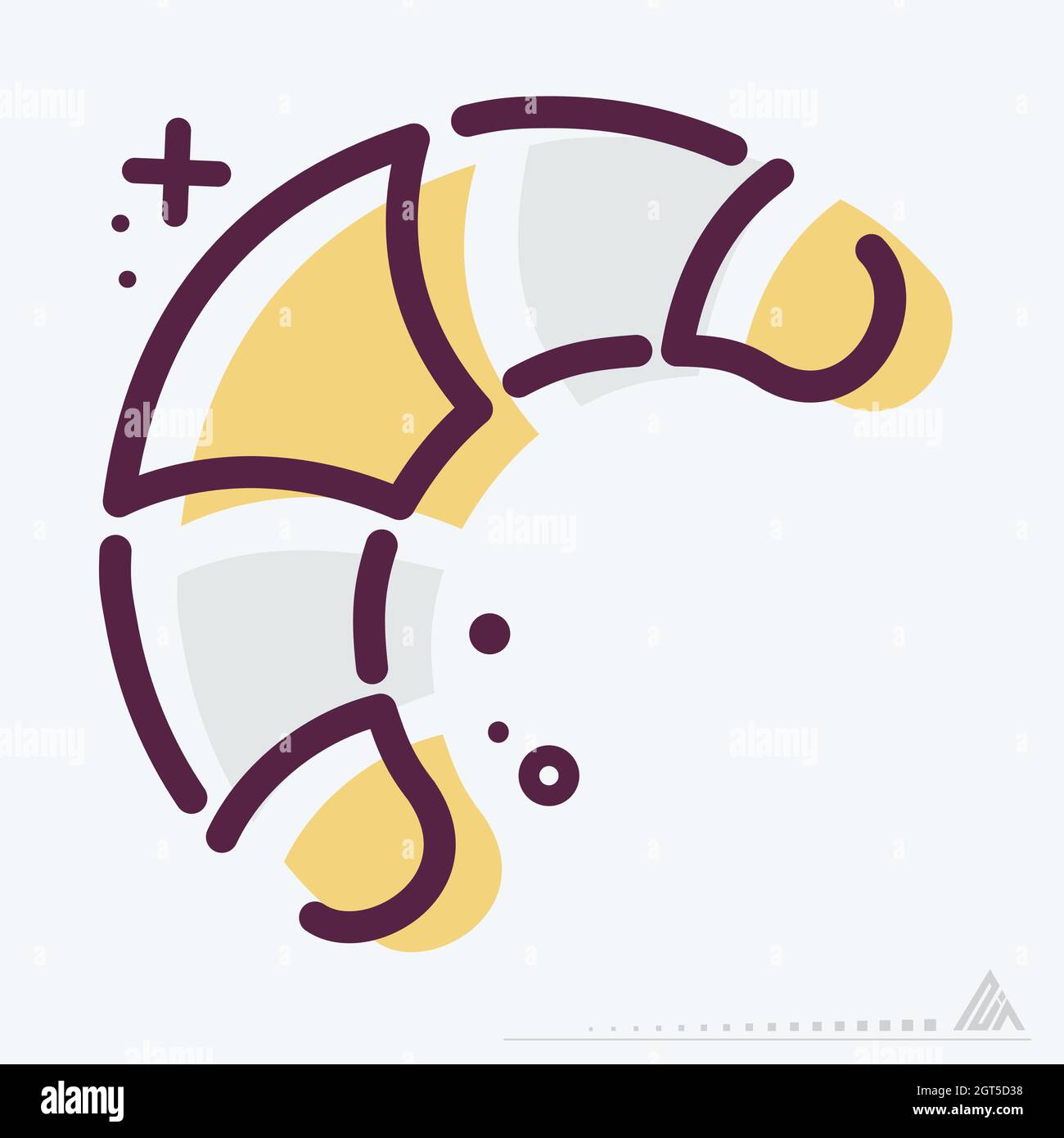 Icon Croissant - MBE Syle - einfache Illustration, editierbare Kontur, Design Template Vektor, gut für Drucke, Poster, Werbung, Ankündigungen, inf Stock Vektor