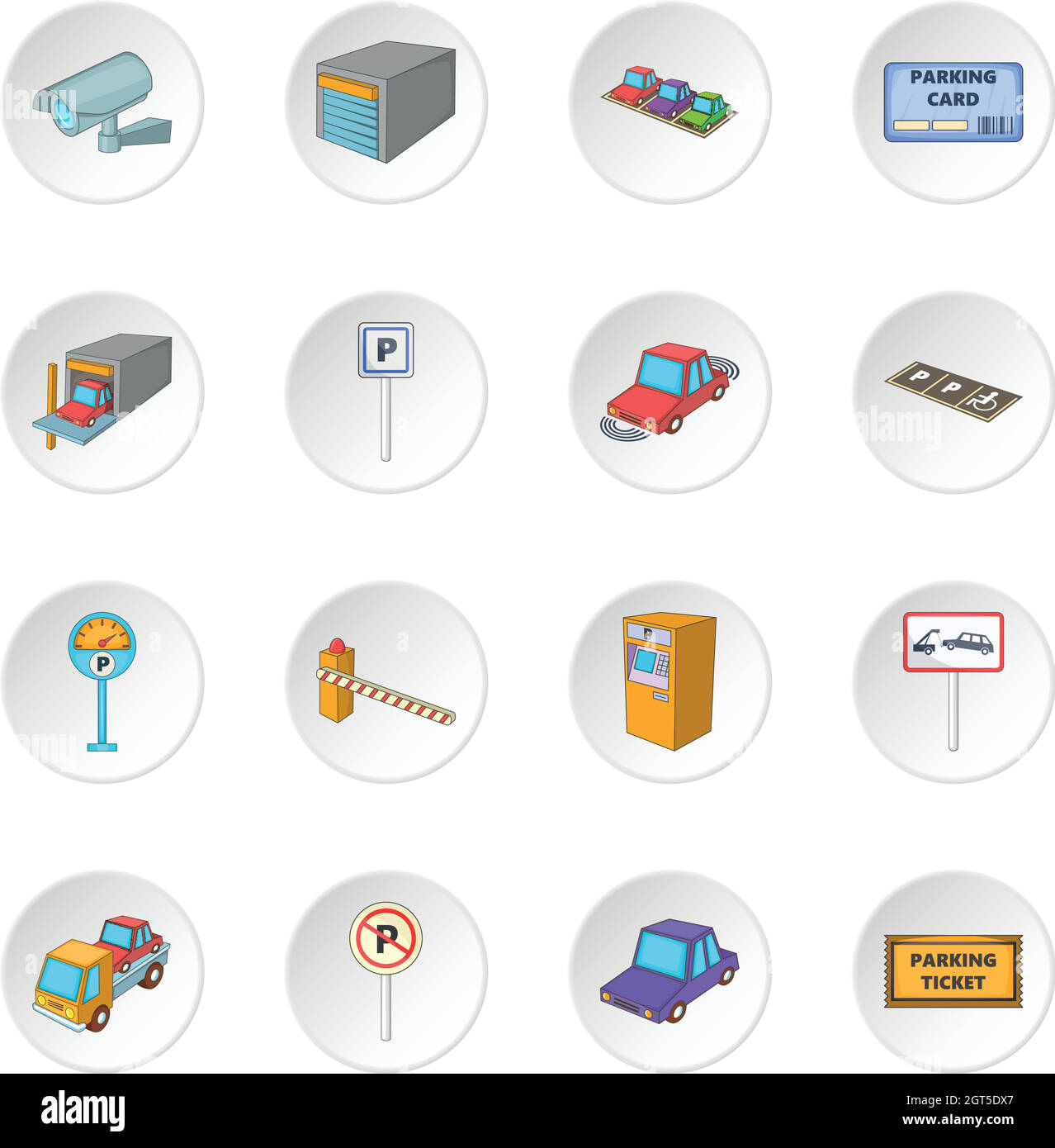 Parkplatz Elemente Icons set Stock Vektor