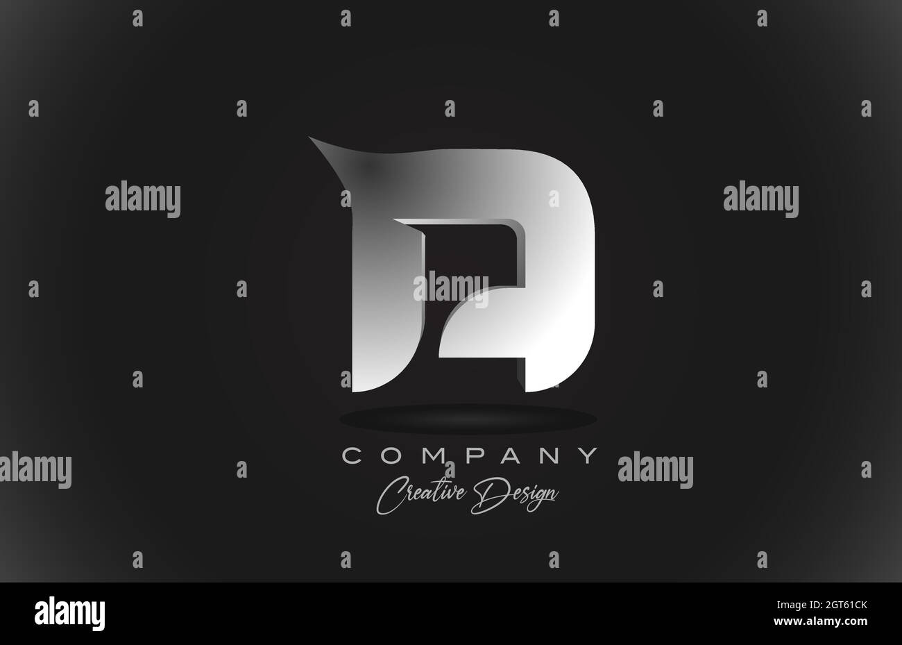 Ein weißes, farbverlaufendes Buchstabenlogo mit schwarzem Hintergrund. Kreatives Design für Unternehmen und Unternehmen Stock Vektor