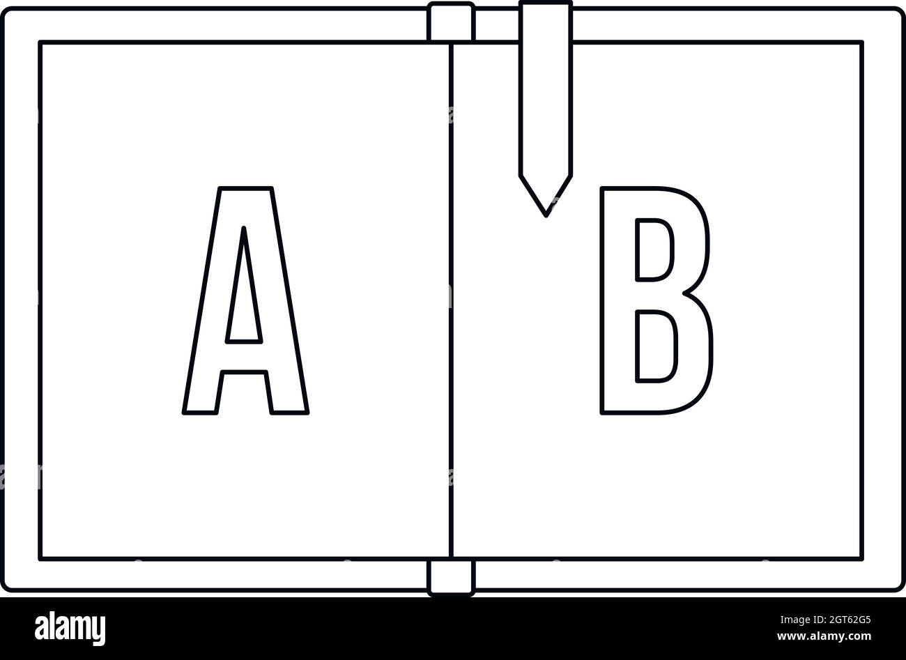 Kinder-Abc-Symbol, Umriss-Stil Stock Vektor