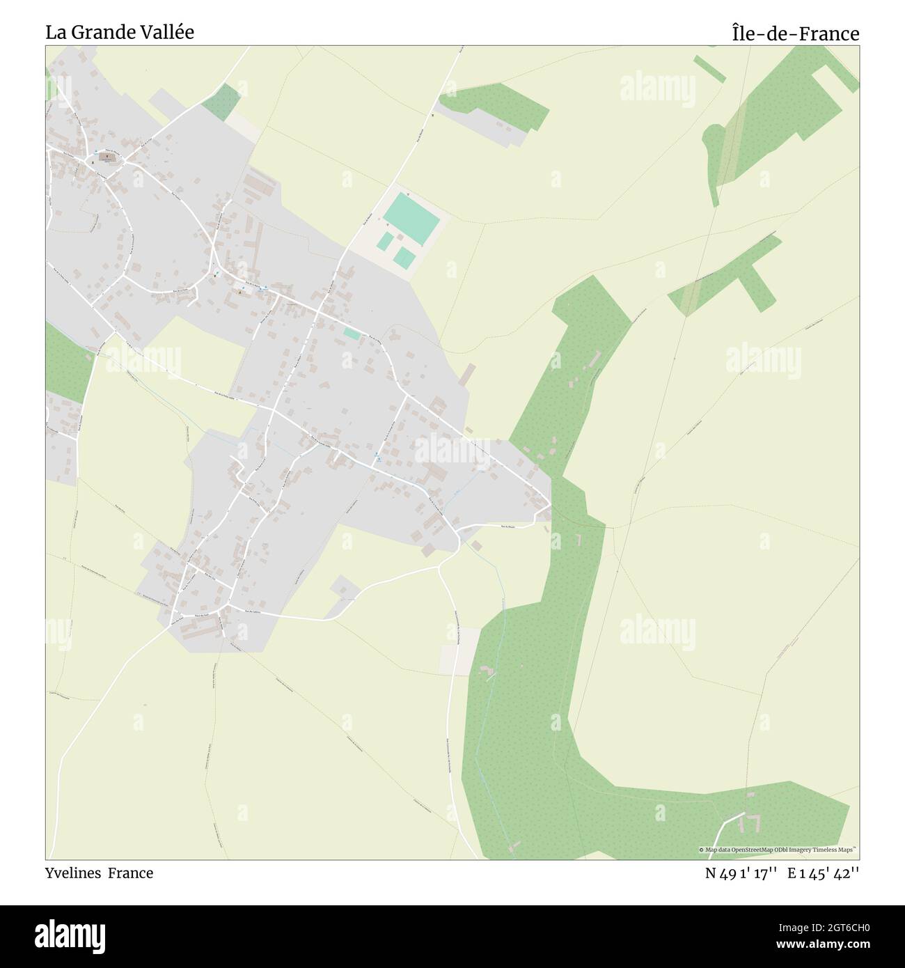 La Grande Vallée, Yvelines, Frankreich, Île-de-France, N 49 1' 17'', E 1 45' 42'', map, Timeless Map veröffentlicht im Jahr 2021. Reisende, Entdecker und Abenteurer wie Florence Nightingale, David Livingstone, Ernest Shackleton, Lewis and Clark und Sherlock Holmes haben sich bei der Planung von Reisen zu den entlegensten Ecken der Welt auf Karten verlassen.Timeless Maps kartiert die meisten Orte auf der Welt und zeigt die Verwirklichung großer Träume Stockfoto