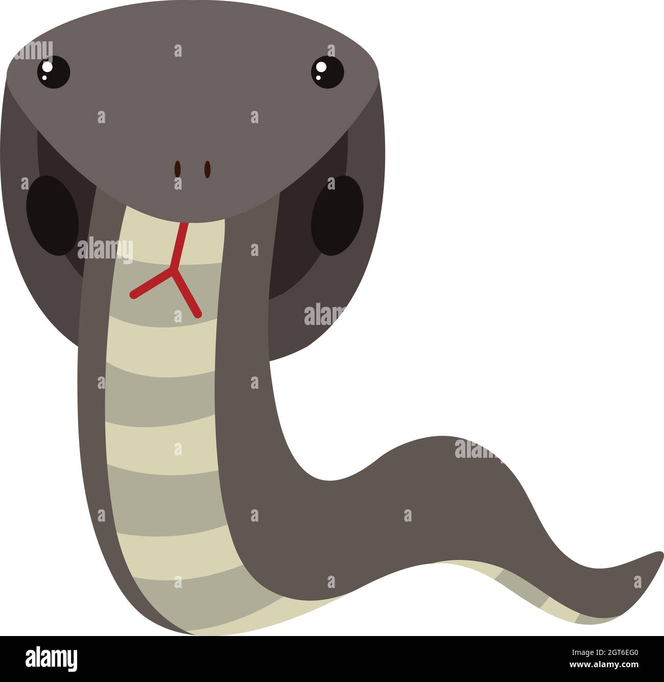 Cobra Schlange in grauer Farbe Stock Vektor