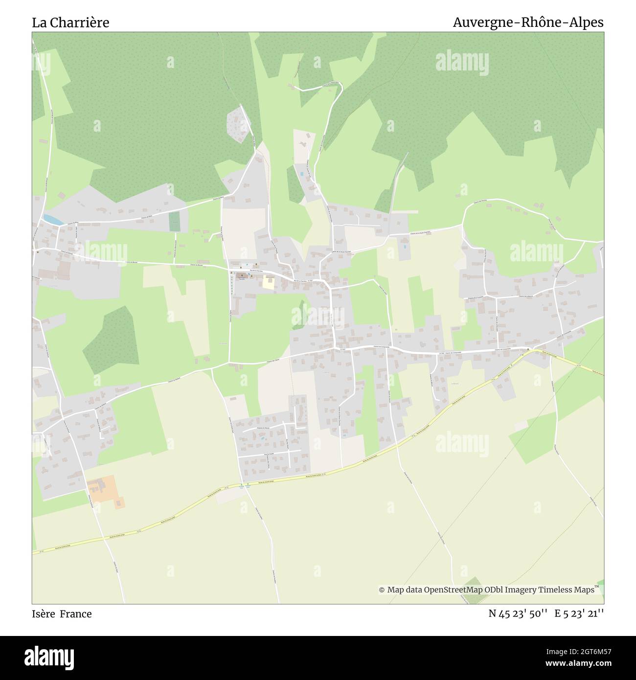 La Charrière, Isère, Frankreich, Auvergne-Rhône-Alpes, N 45 23' 50'', E 5 23' 21'', map, Timeless Map veröffentlicht im Jahr 2021. Reisende, Entdecker und Abenteurer wie Florence Nightingale, David Livingstone, Ernest Shackleton, Lewis and Clark und Sherlock Holmes haben sich bei der Planung von Reisen zu den entlegensten Ecken der Welt auf Karten verlassen.Timeless Maps kartiert die meisten Orte auf der Welt und zeigt die Verwirklichung großer Träume Stockfoto