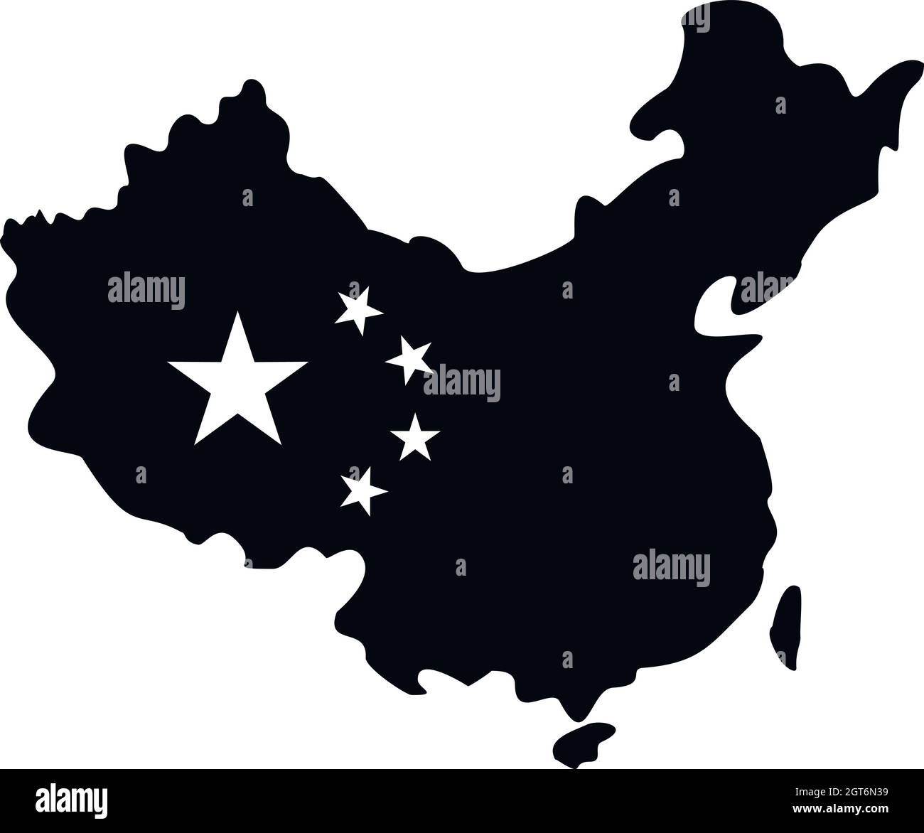 Karte von China Symbol, einfachen Stil Stock Vektor