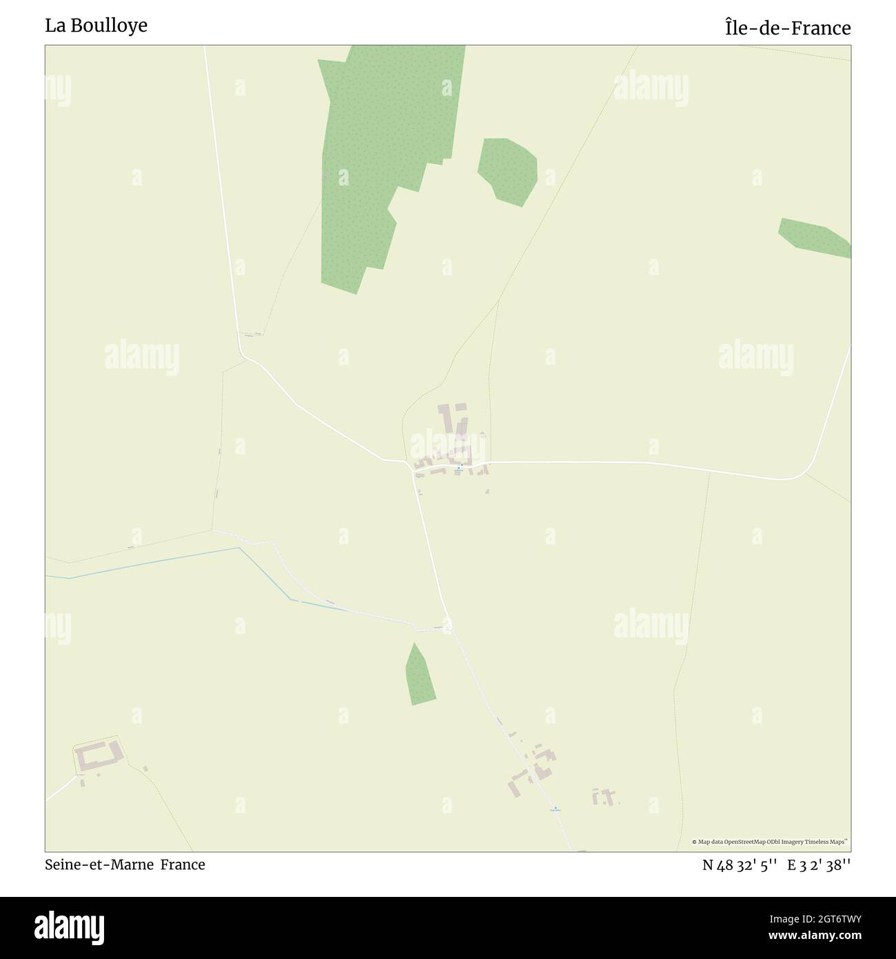 La Boulloye, seine-et-Marne, Frankreich, Île-de-France, N 48 32' 5'', E 3 2' 38'', map, Timeless Map veröffentlicht im Jahr 2021. Reisende, Entdecker und Abenteurer wie Florence Nightingale, David Livingstone, Ernest Shackleton, Lewis and Clark und Sherlock Holmes haben sich bei der Planung von Reisen zu den entlegensten Ecken der Welt auf Karten verlassen.Timeless Maps kartiert die meisten Orte auf der Welt und zeigt die Verwirklichung großer Träume Stockfoto