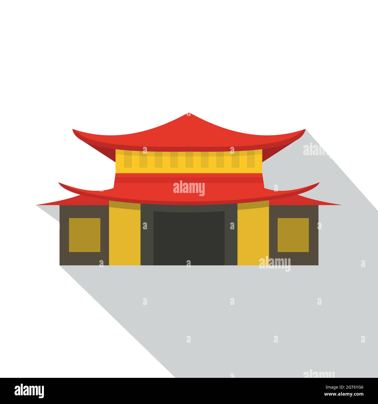 Chinesischer Tempel Symbol, flachen Stil Stock Vektor