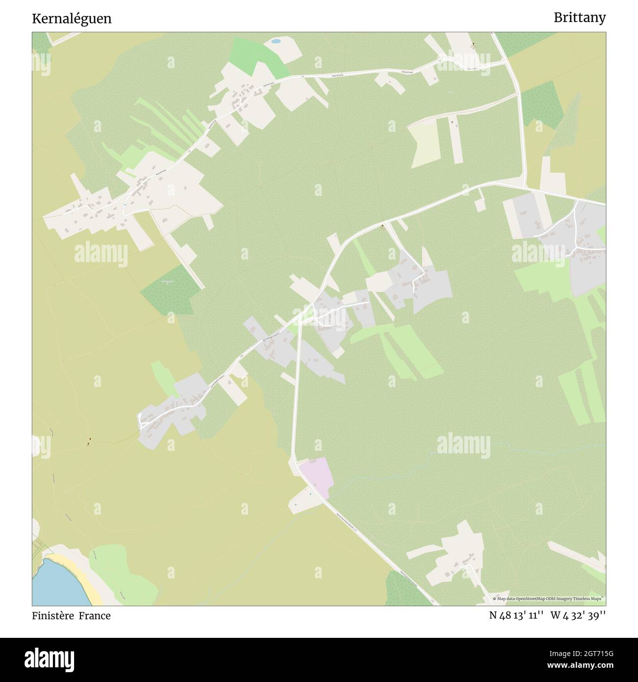 Kernaléguen, Finistère, Frankreich, Bretagne, N 48 13' 11'', W 4 32' 39'', map, Timeless Map veröffentlicht im Jahr 2021. Reisende, Entdecker und Abenteurer wie Florence Nightingale, David Livingstone, Ernest Shackleton, Lewis and Clark und Sherlock Holmes haben sich bei der Planung von Reisen zu den entlegensten Ecken der Welt auf Karten verlassen.Timeless Maps kartiert die meisten Orte auf der Welt und zeigt die Verwirklichung großer Träume Stockfoto