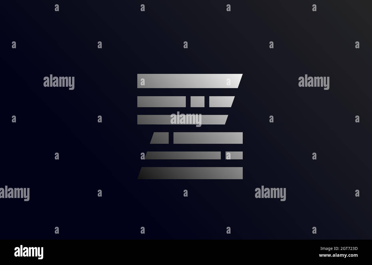 buchstabenbuchstabe Z-Symbol-Logo in Linie. Kreatives Design für Unternehmen und Unternehmen mit Farbverlauf in Schwarz und Grau Stock Vektor