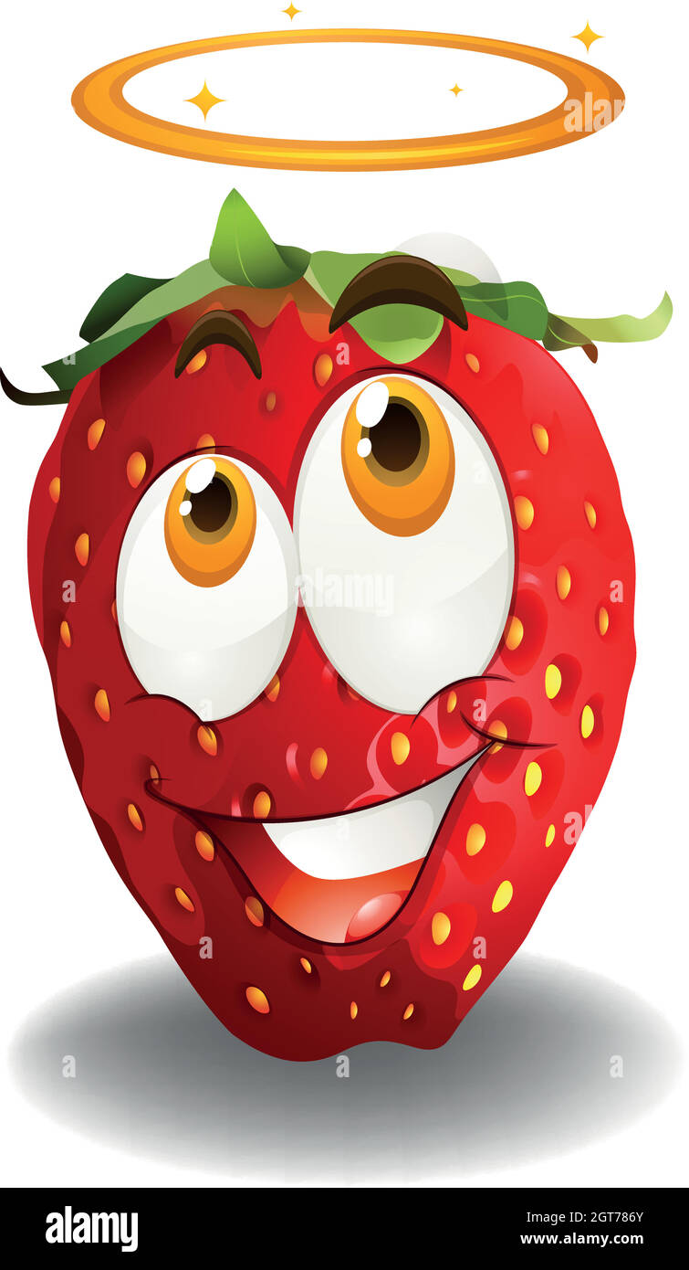 Rote Erdbeere mit Segnemotion Stock Vektor